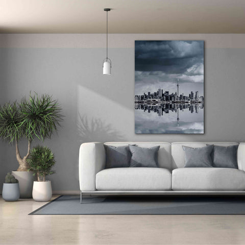 Image of 'Toronto Skyline From Colonel Samuel Smith Park Reflection No 1' by Brian Carson, Giclee Canvas Wall Art,40 x 54