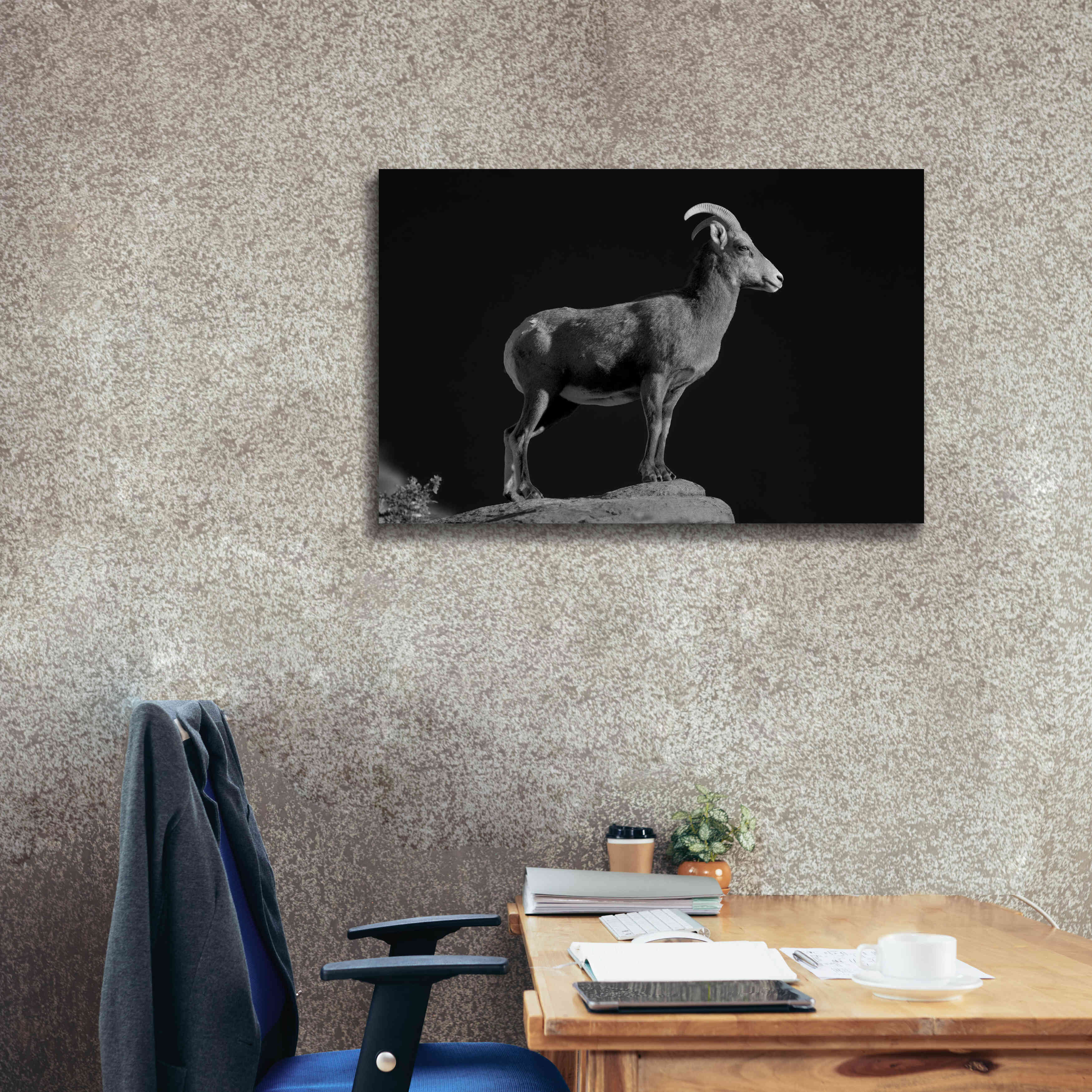 'Bighorn Portrait Cf' by Thomas Haney, Giclee Canvas Wall Art,40 x 26