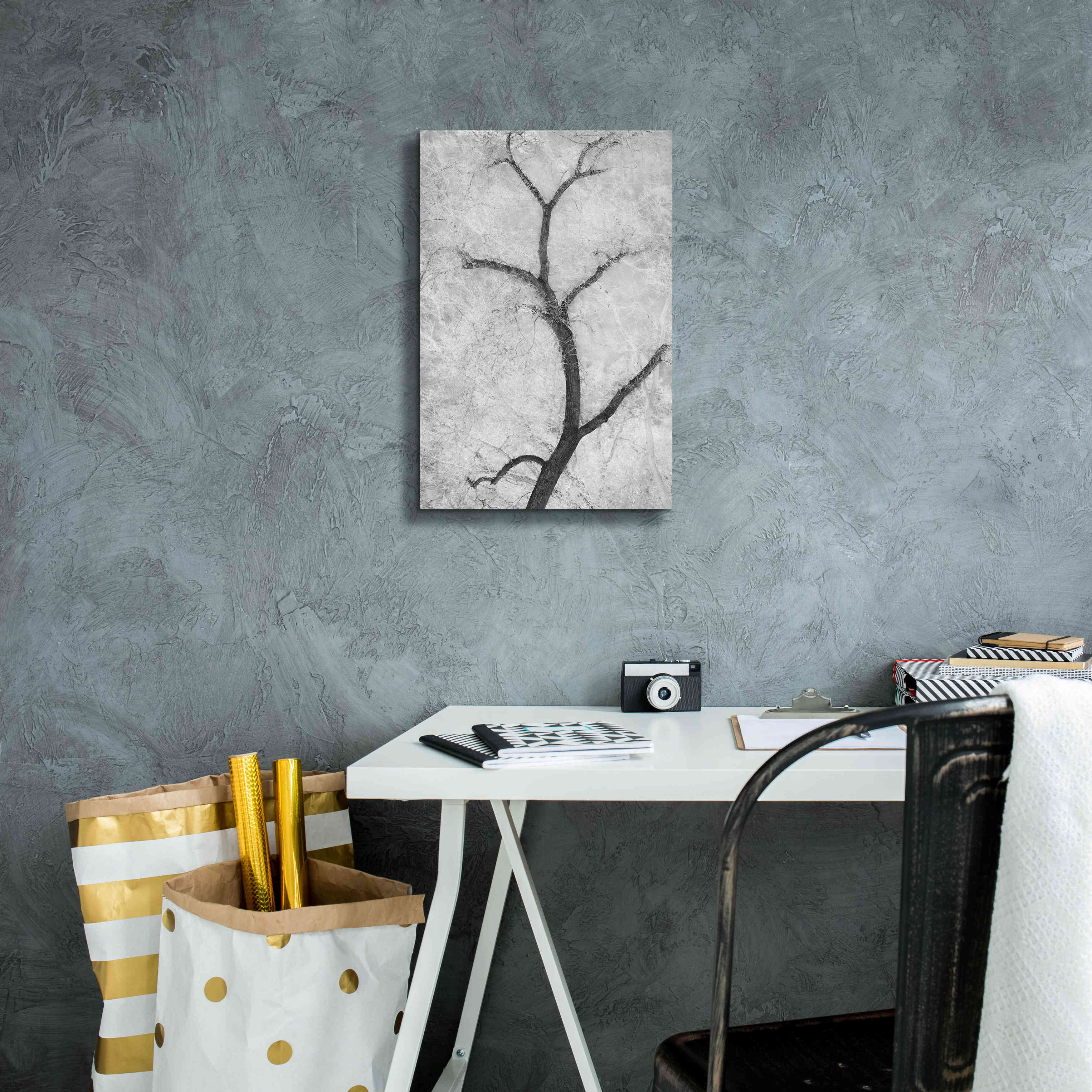 'Cottonwood Form B&W' by Thomas Haney, Giclee Canvas Wall Art,12 x 18