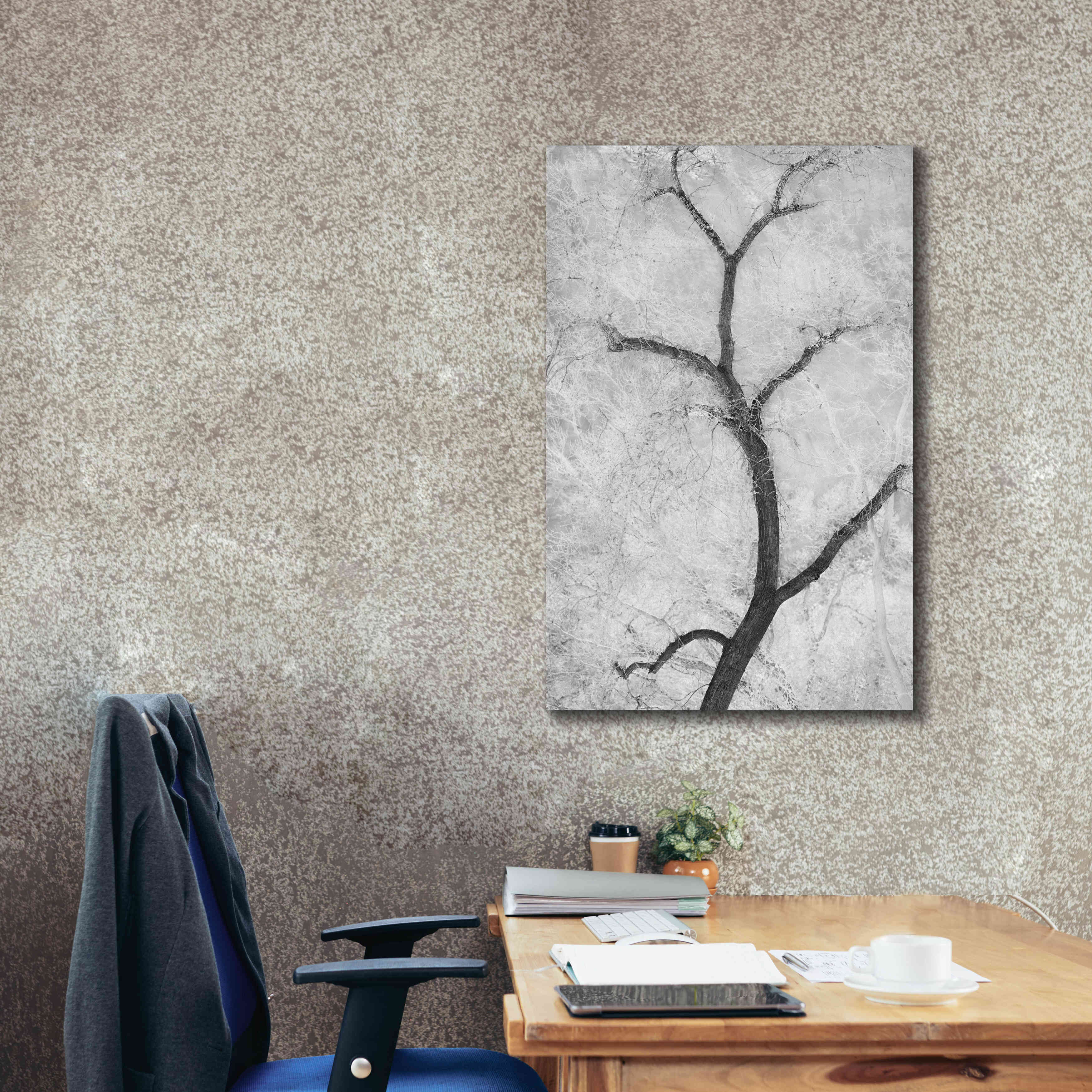 'Cottonwood Form B&W' by Thomas Haney, Giclee Canvas Wall Art,26 x 40