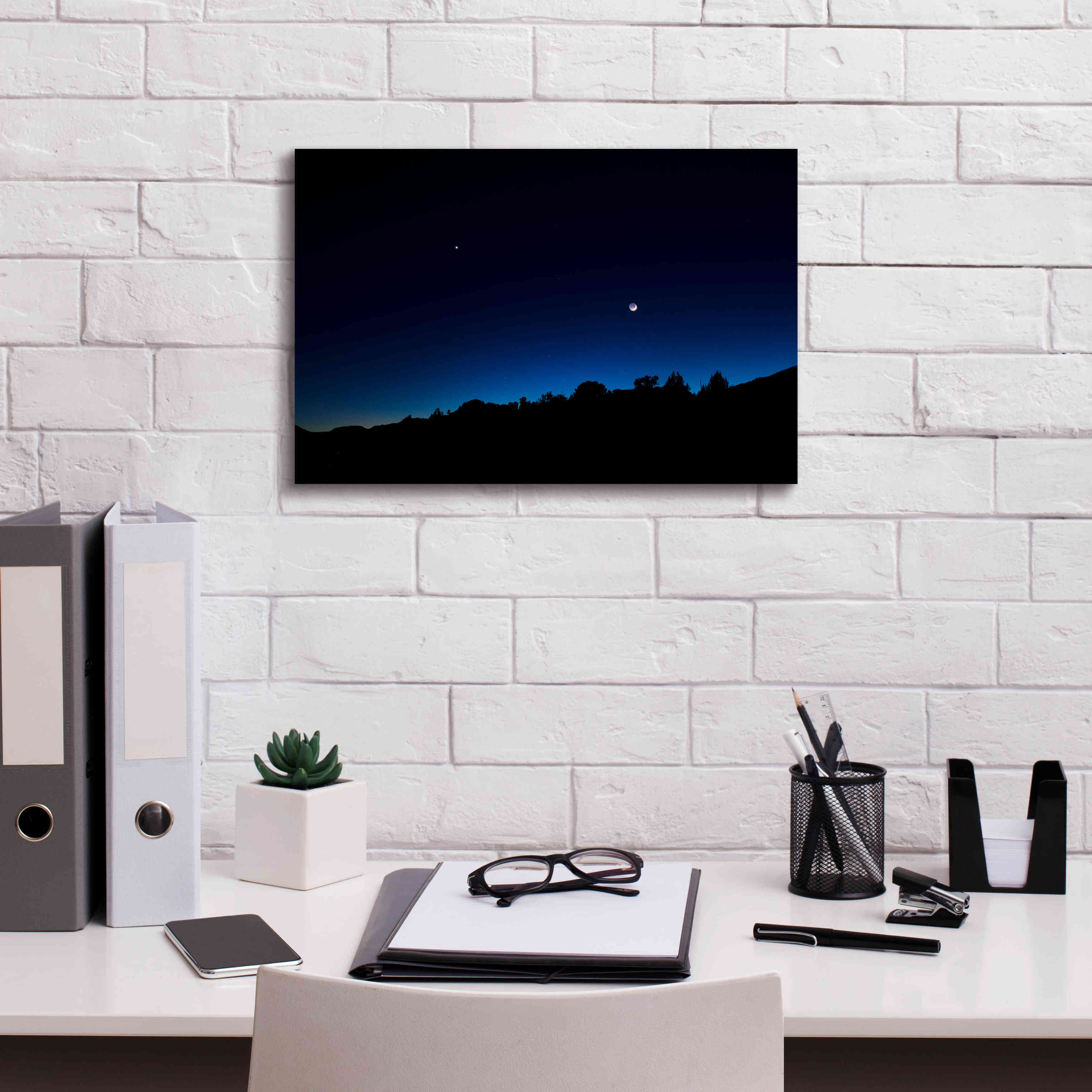 'Crescent Moon Zion' by Thomas Haney, Giclee Canvas Wall Art,18 x 12