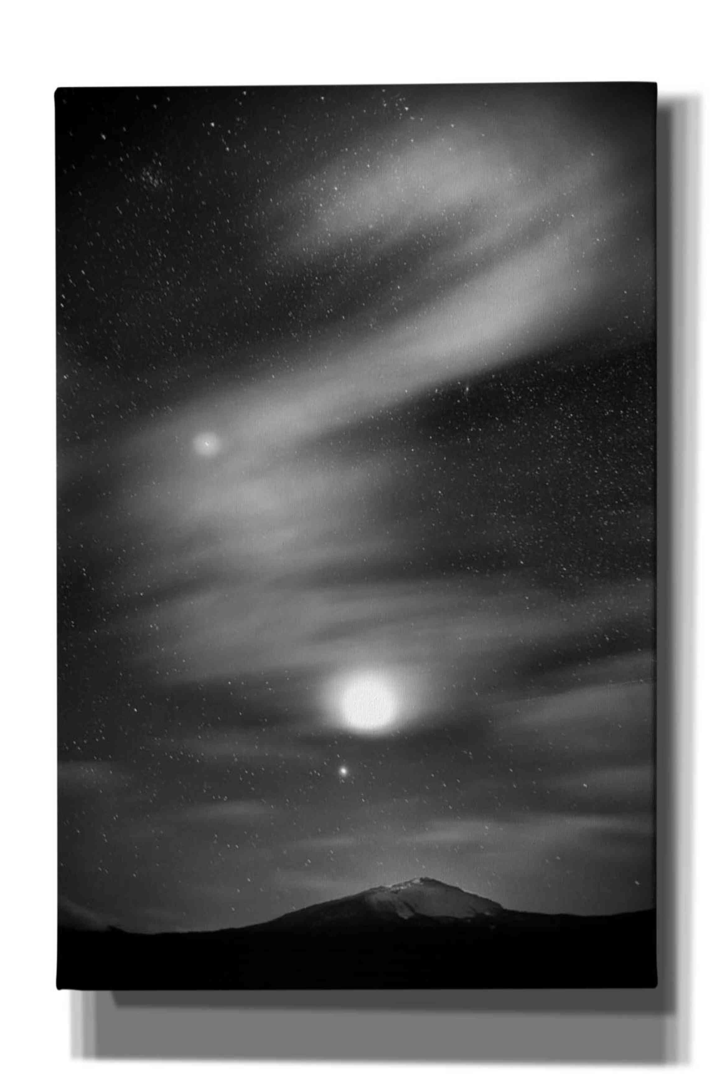 'Diamond Lake Moon Streak B&W' by Thomas Haney, Giclee Canvas Wall Art