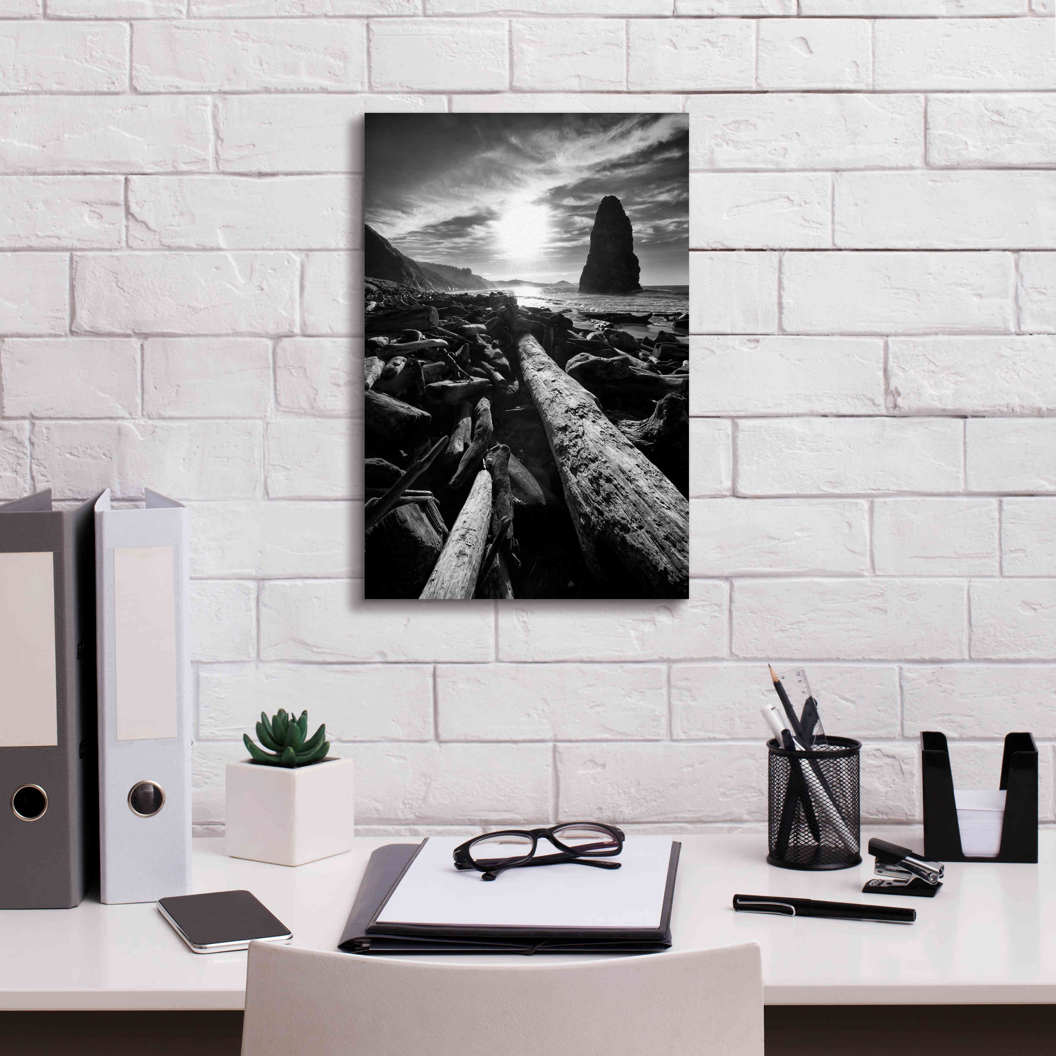 'Driftwood Sun 1 Silver' by Thomas Haney, Giclee Canvas Wall Art,12 x 18