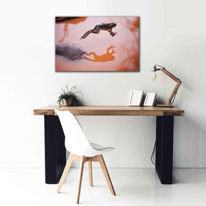 'Frog Jump 3' by Thomas Haney, Giclee Canvas Wall Art,40 x 26