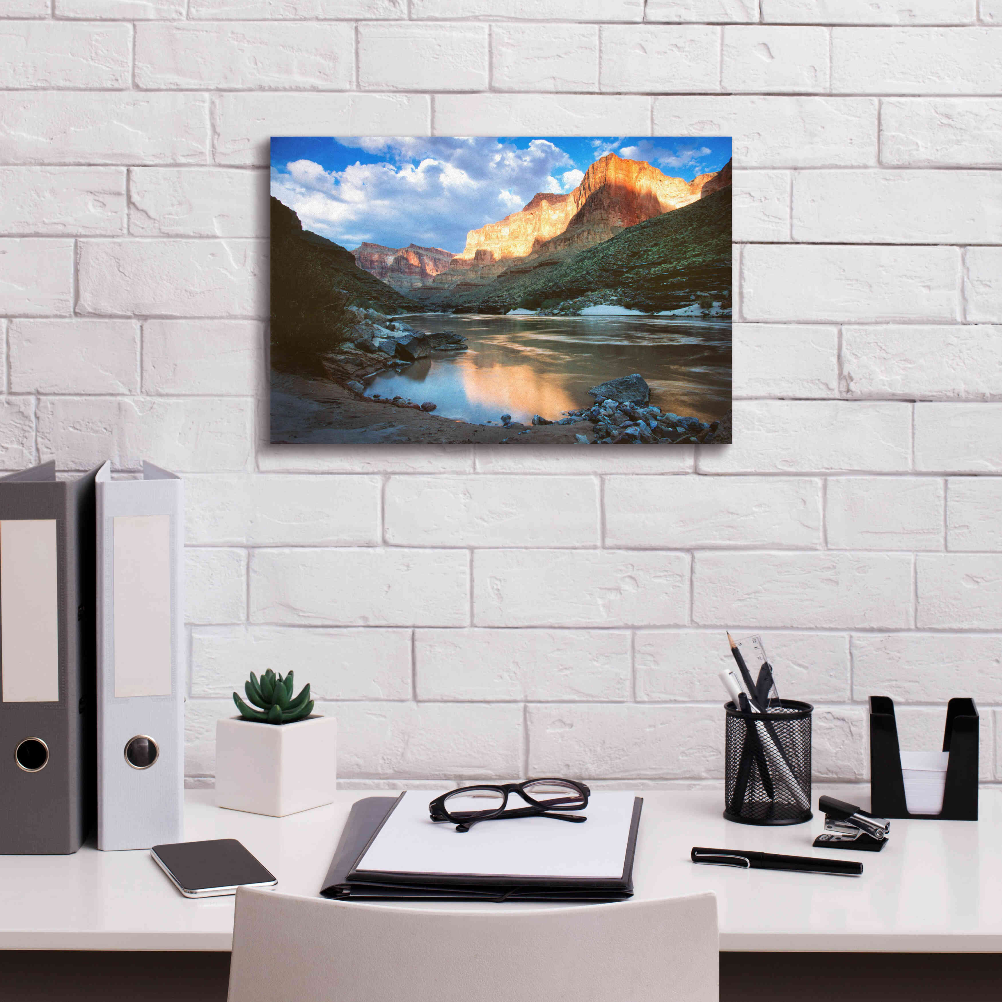 'Grand Canyon River' by Thomas Haney, Giclee Canvas Wall Art,18 x 12