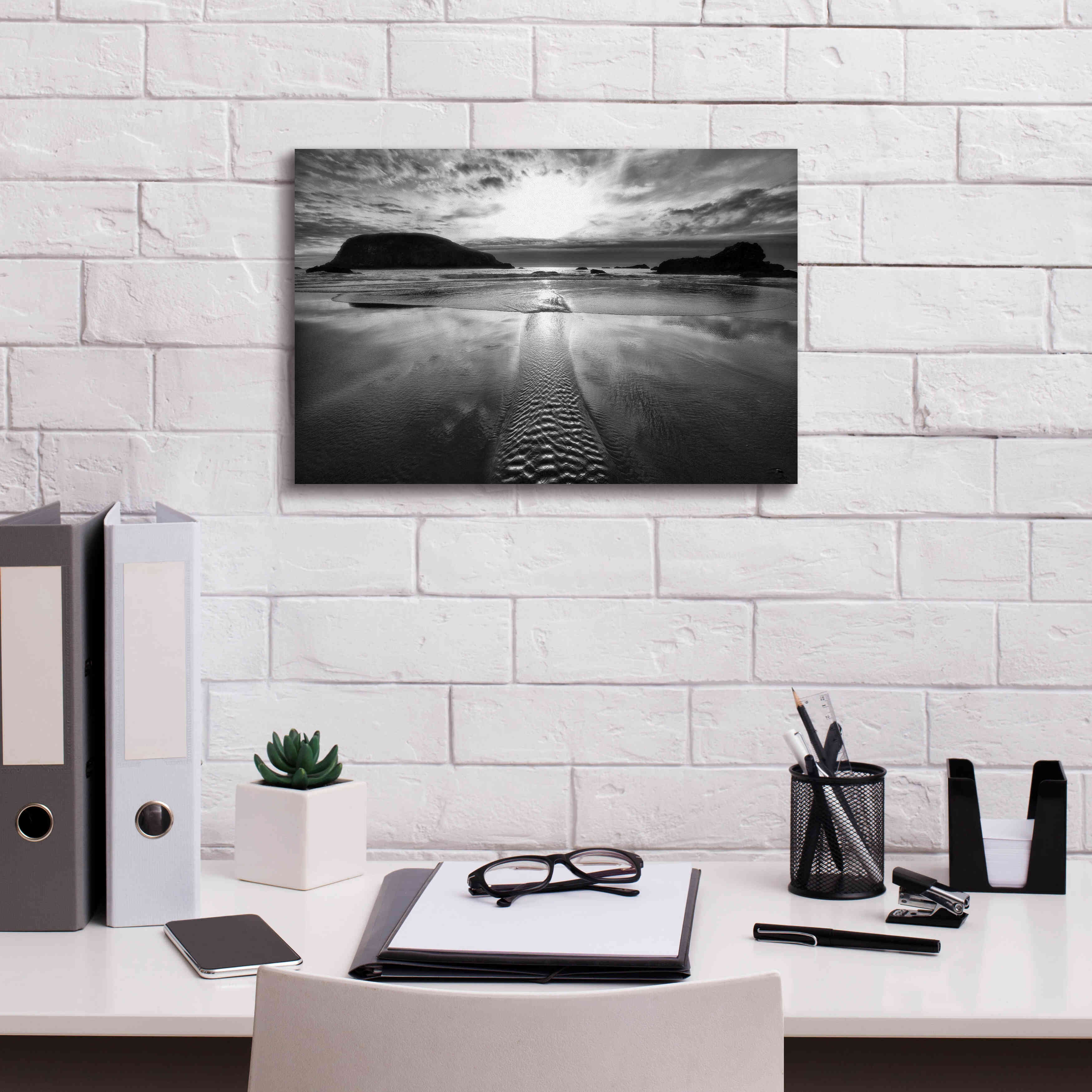 'Harris Stream 1 B&W' by Thomas Haney, Giclee Canvas Wall Art,18 x 12
