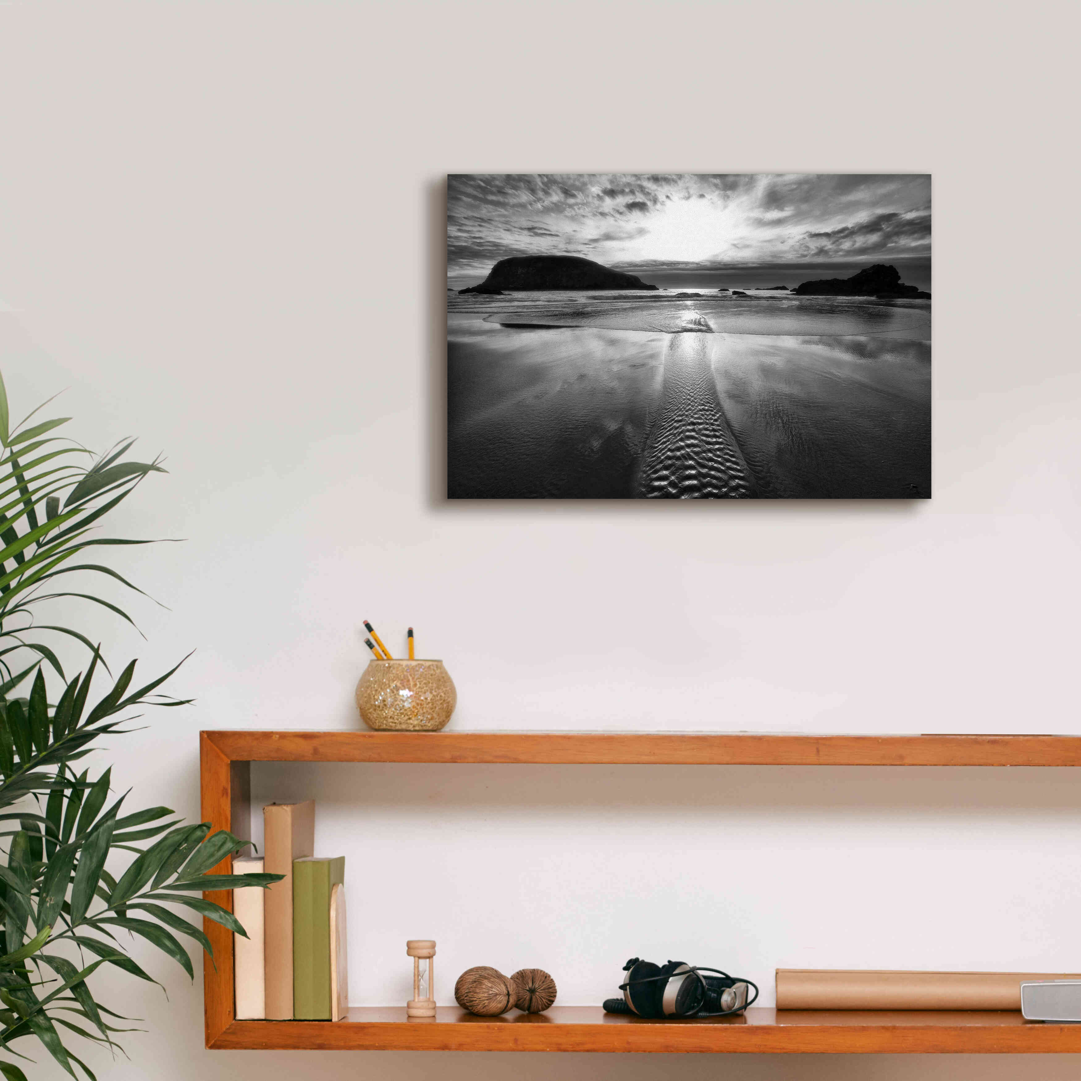 'Harris Stream 1 B&W' by Thomas Haney, Giclee Canvas Wall Art,18 x 12