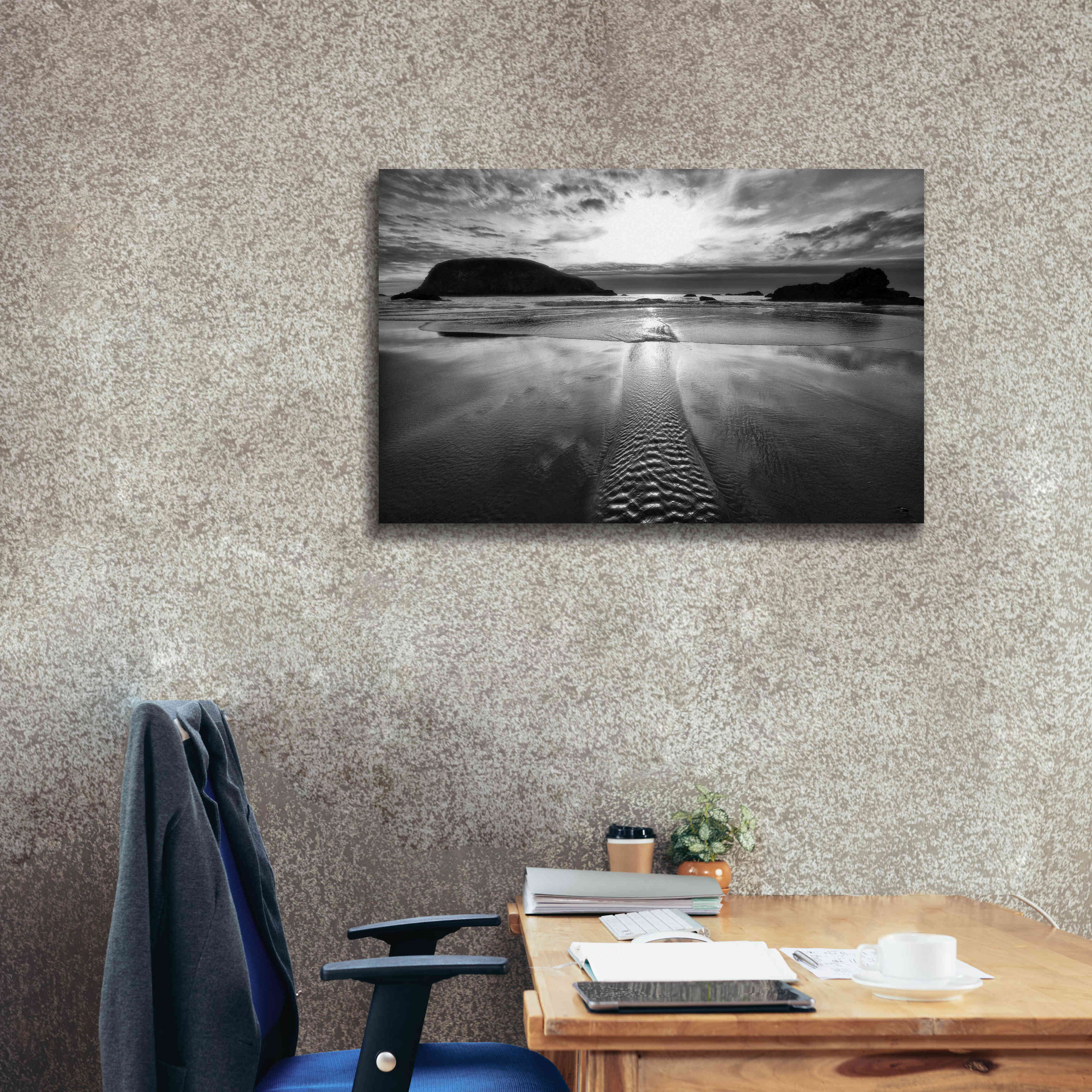 'Harris Stream 1 B&W' by Thomas Haney, Giclee Canvas Wall Art,40 x 26