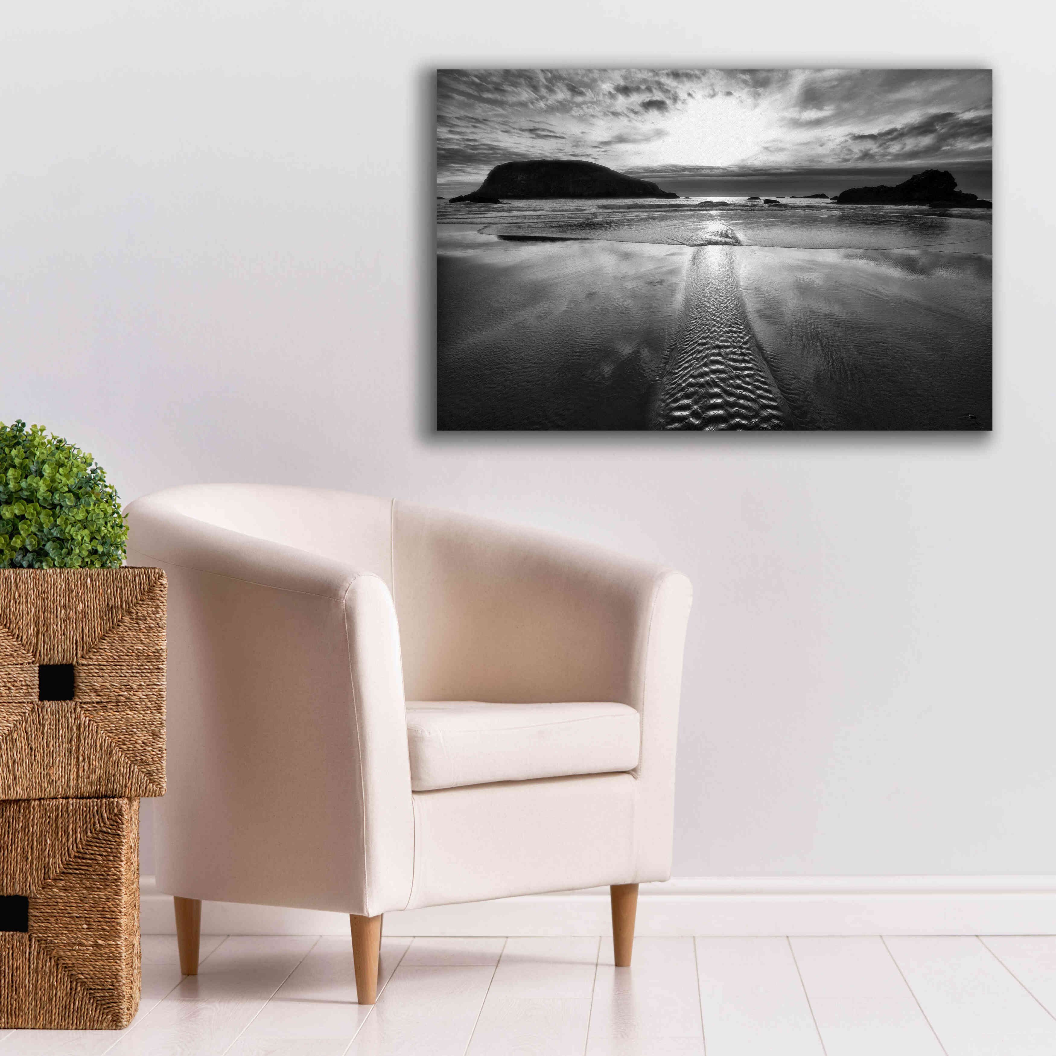 'Harris Stream 1 B&W' by Thomas Haney, Giclee Canvas Wall Art,40 x 26