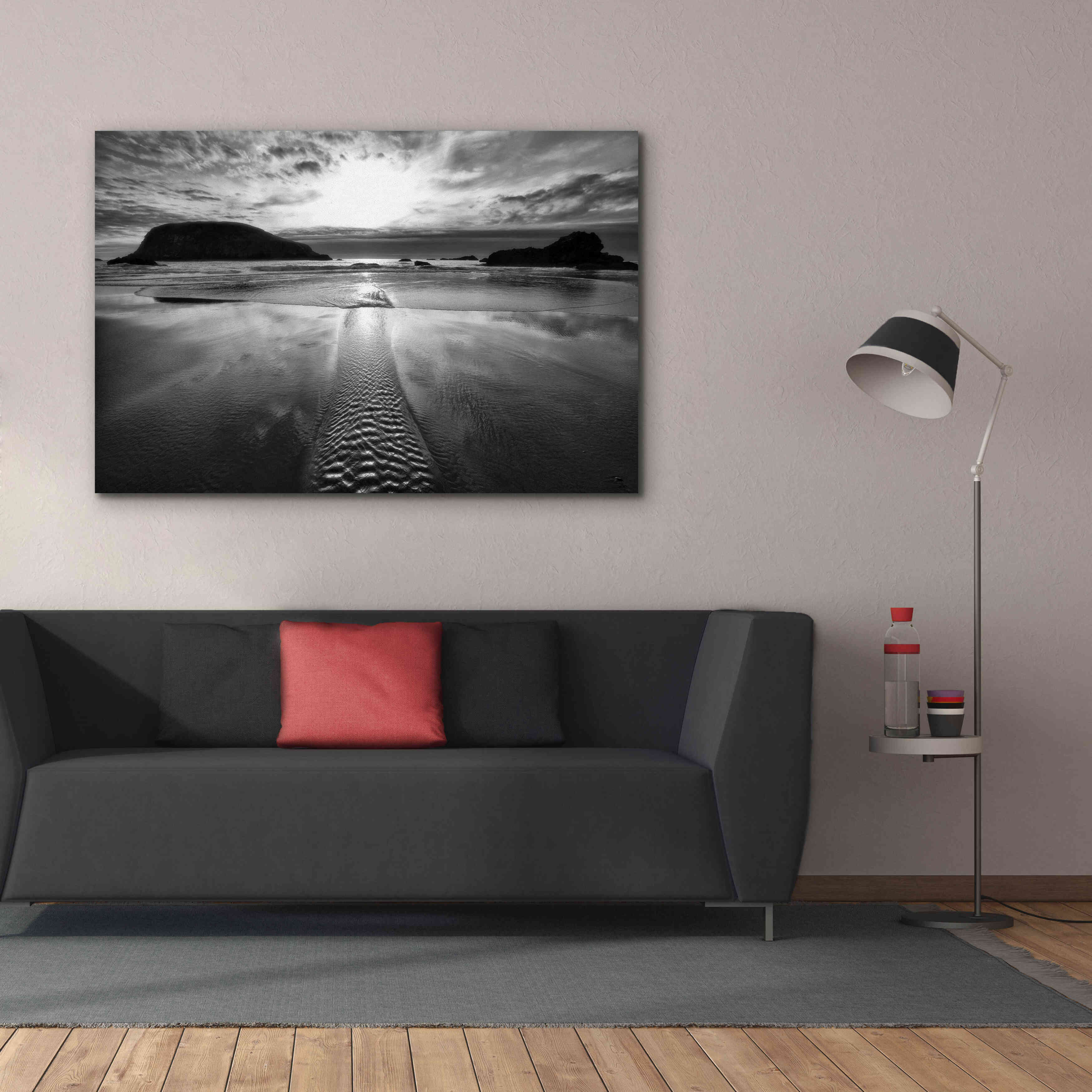 'Harris Stream 1 B&W' by Thomas Haney, Giclee Canvas Wall Art,60 x 40