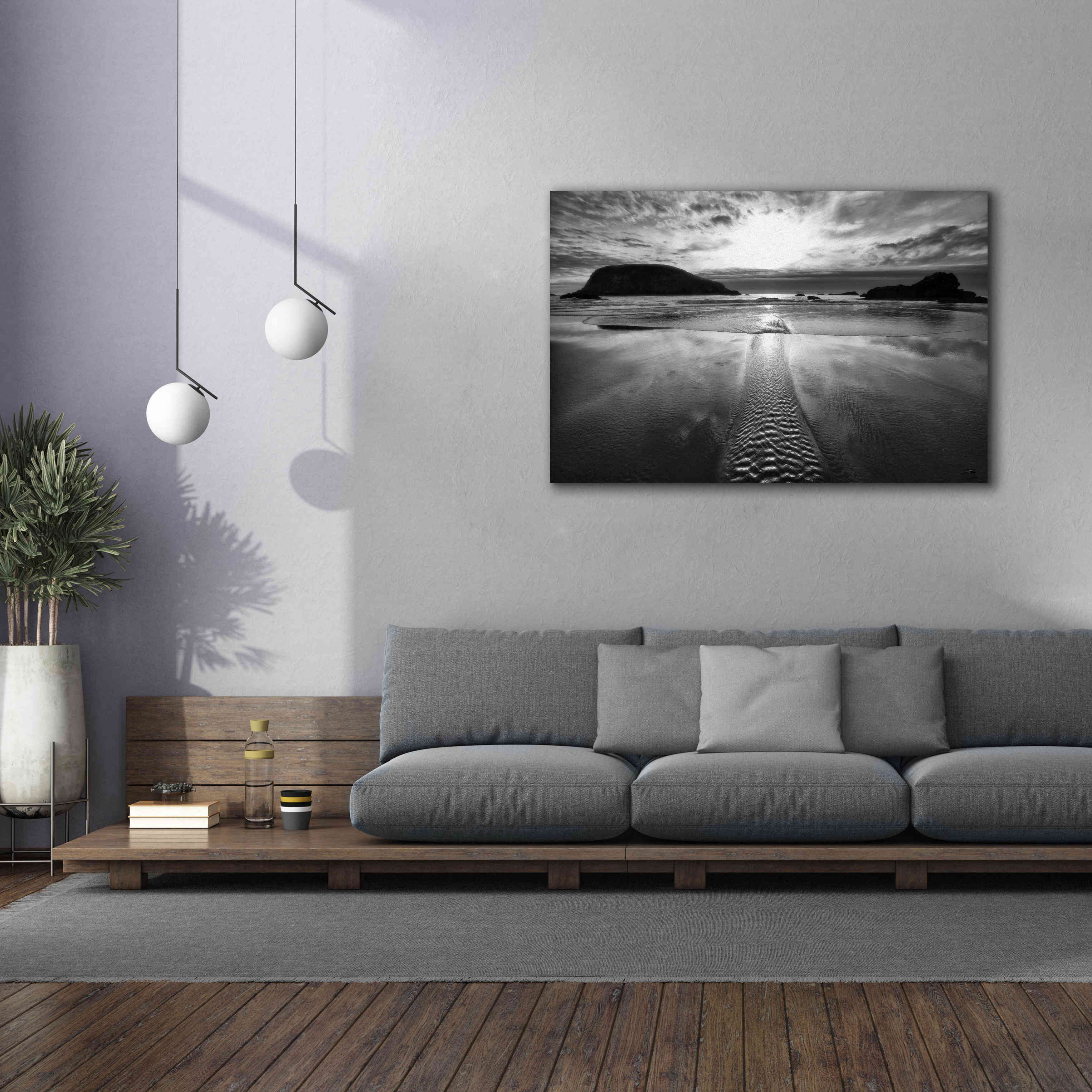 'Harris Stream 1 B&W' by Thomas Haney, Giclee Canvas Wall Art,60 x 40