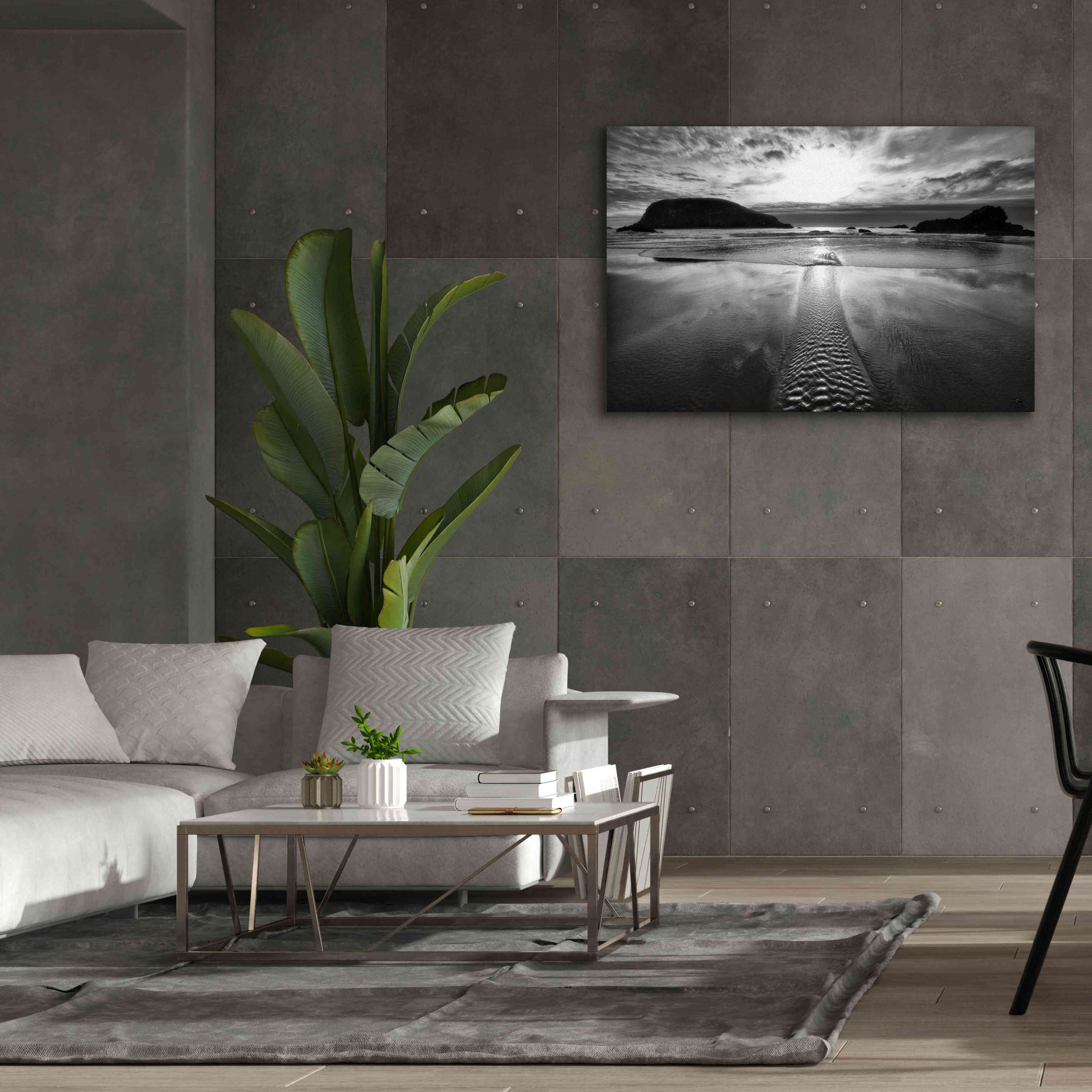 'Harris Stream 1 B&W' by Thomas Haney, Giclee Canvas Wall Art,60 x 40