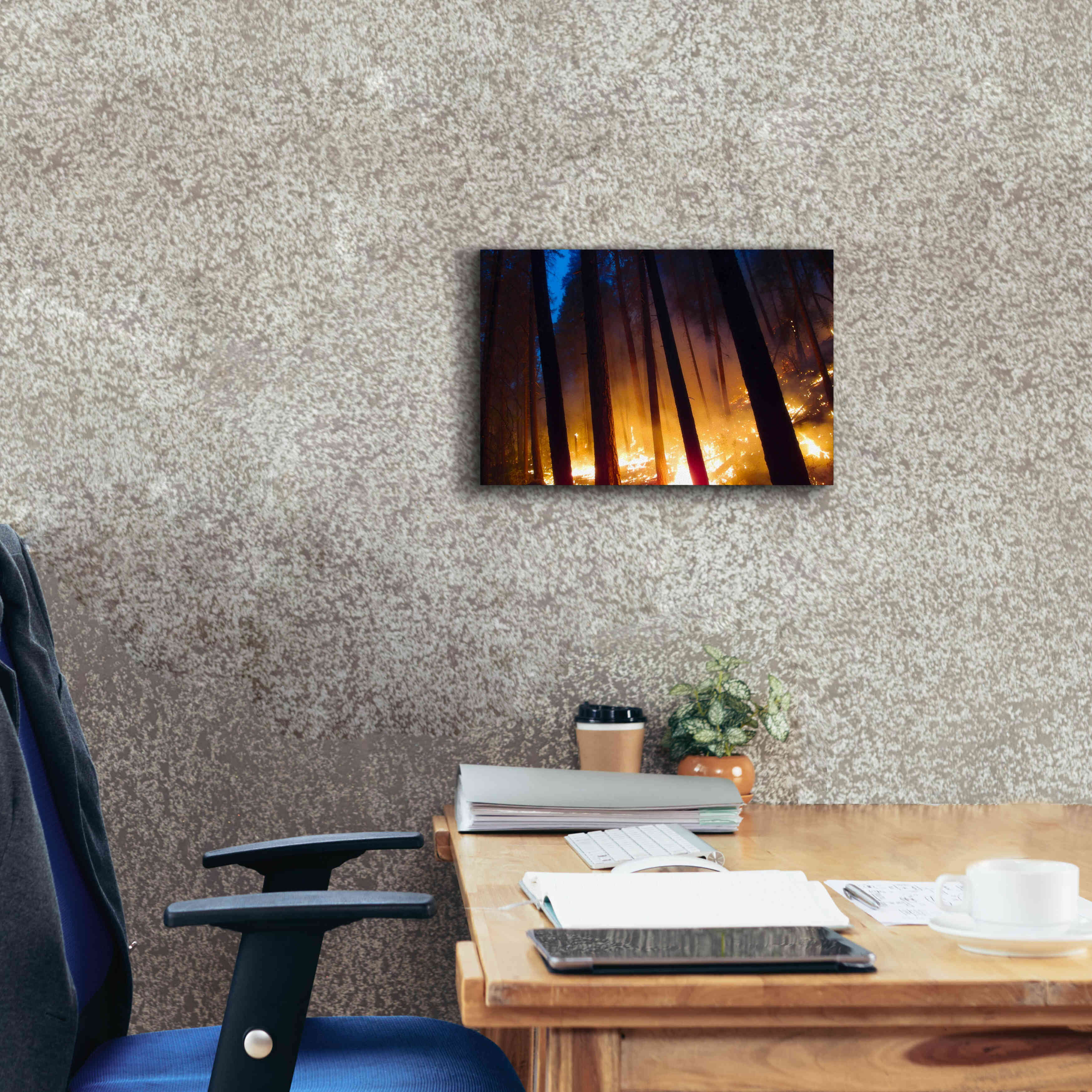 'Burning Forest' by Thomas Haney, Giclee Canvas Wall Art,18 x 12