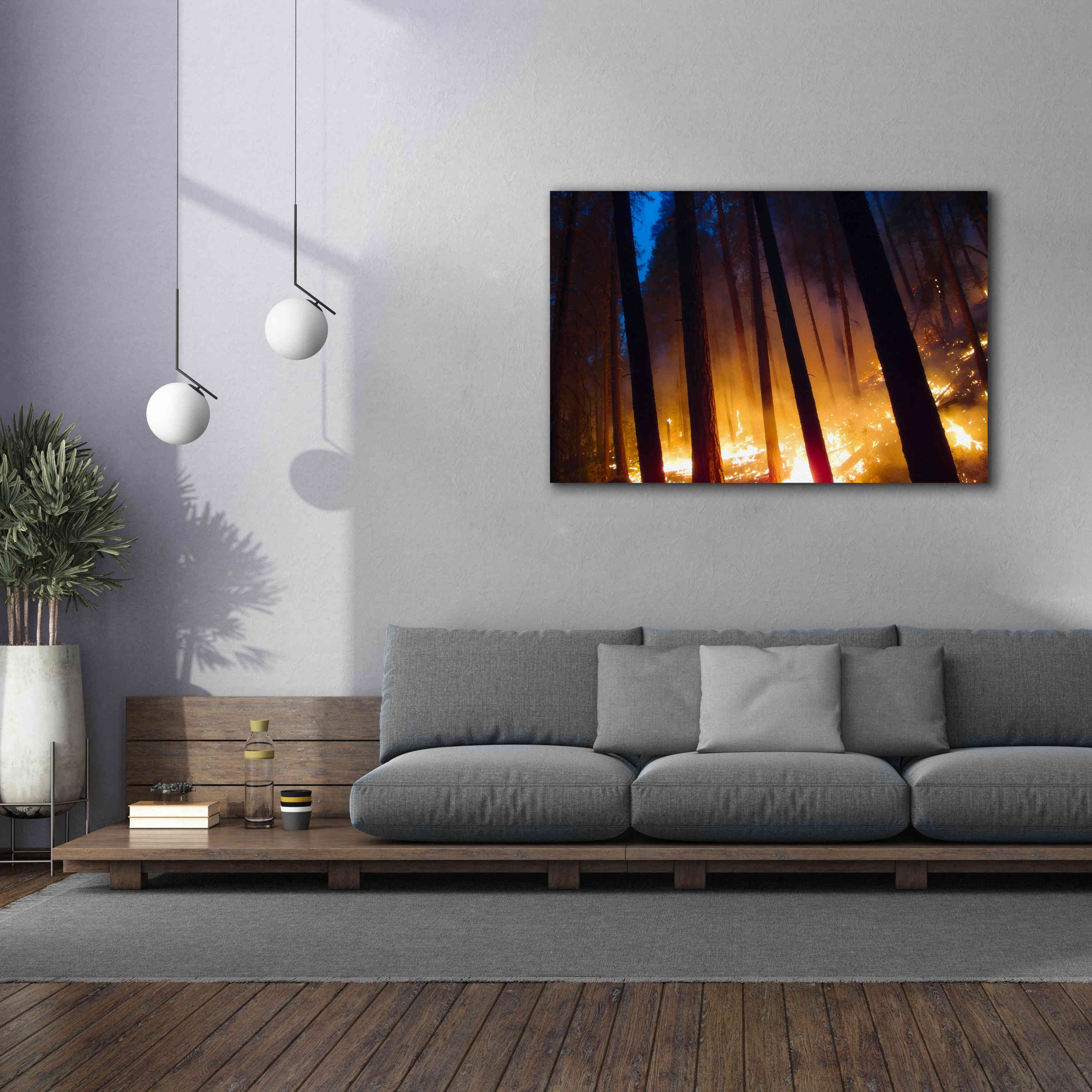 'Burning Forest' by Thomas Haney, Giclee Canvas Wall Art,60 x 40