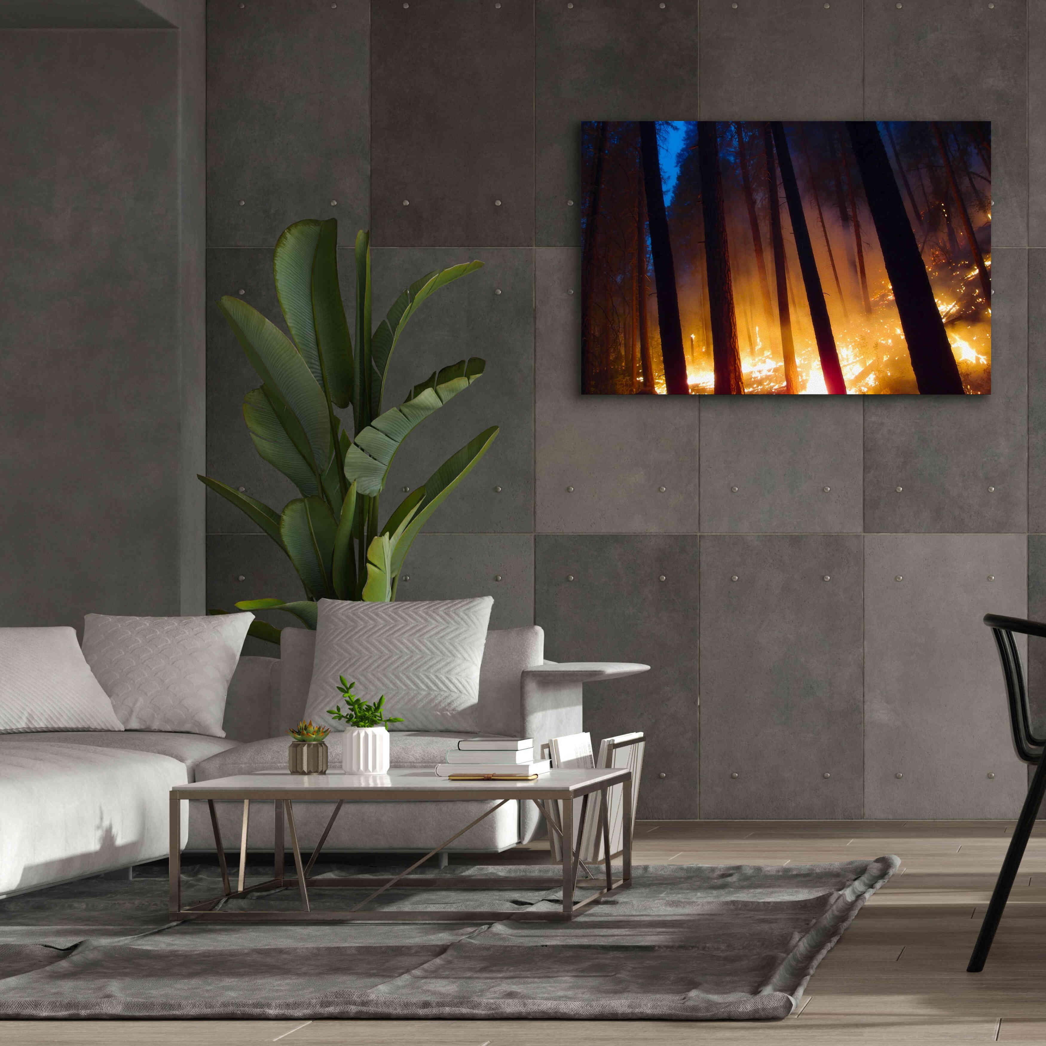 'Burning Forest' by Thomas Haney, Giclee Canvas Wall Art,60 x 40