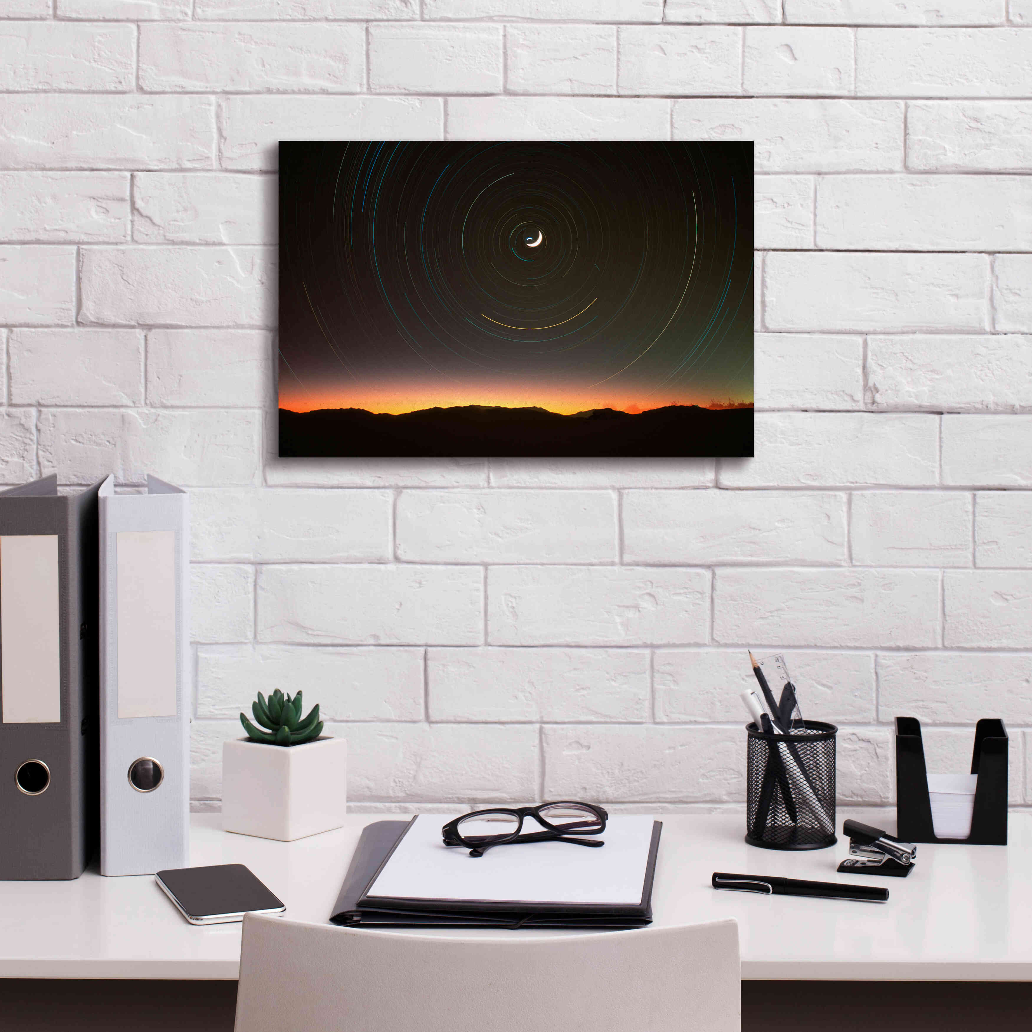 'Moon North Star' by Thomas Haney, Giclee Canvas Wall Art,18 x 12