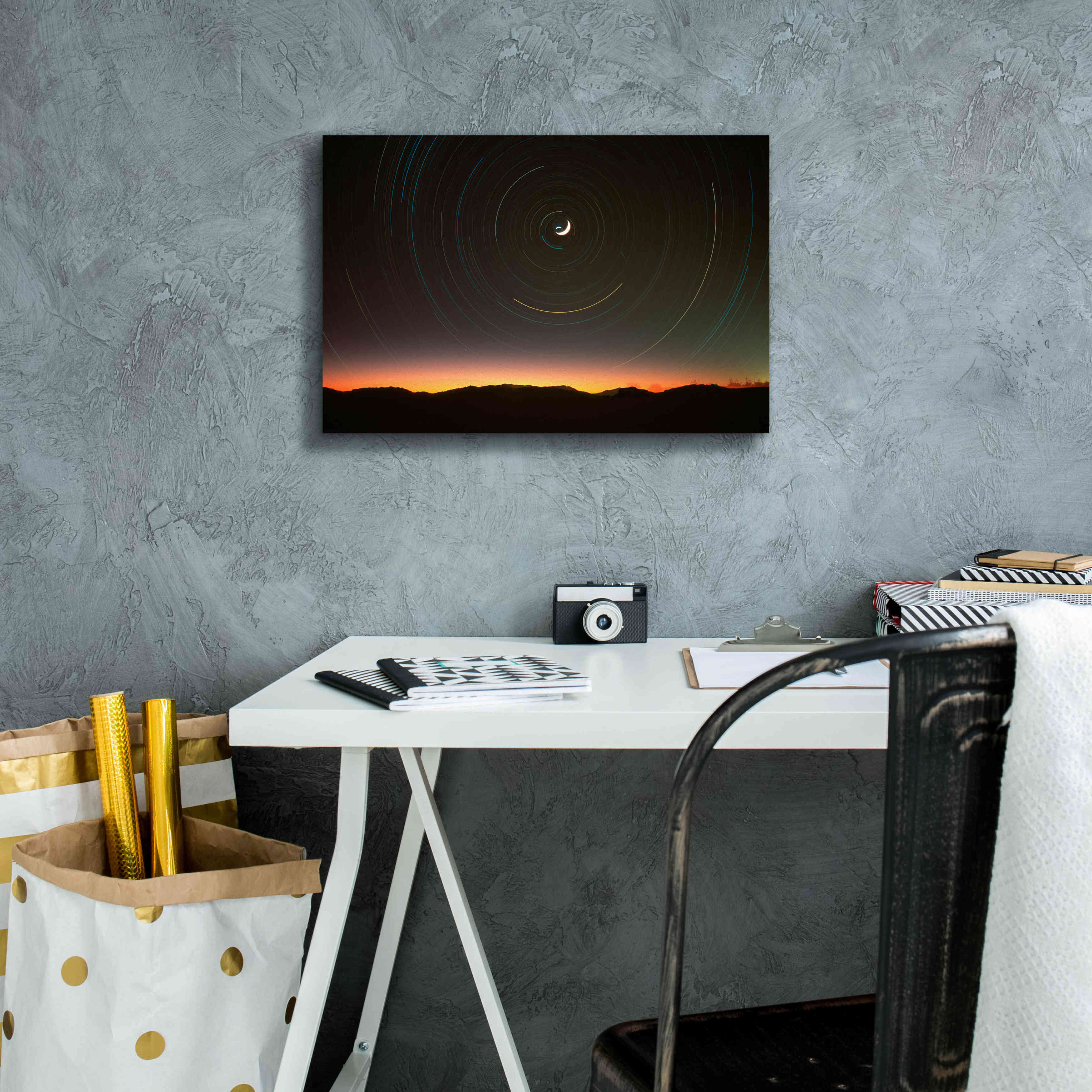 'Moon North Star' by Thomas Haney, Giclee Canvas Wall Art,18 x 12