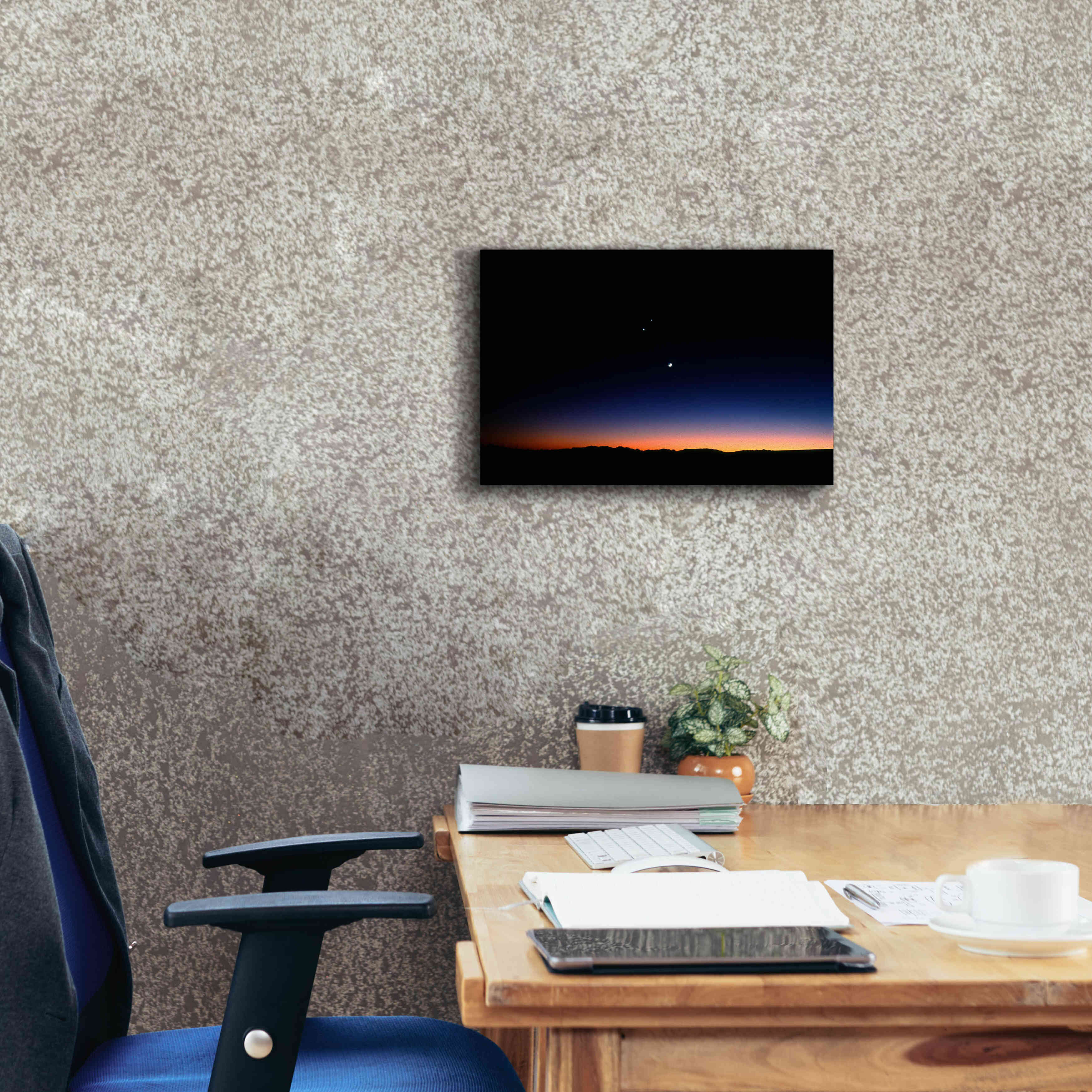 'Moon Planets' by Thomas Haney, Giclee Canvas Wall Art,18 x 12