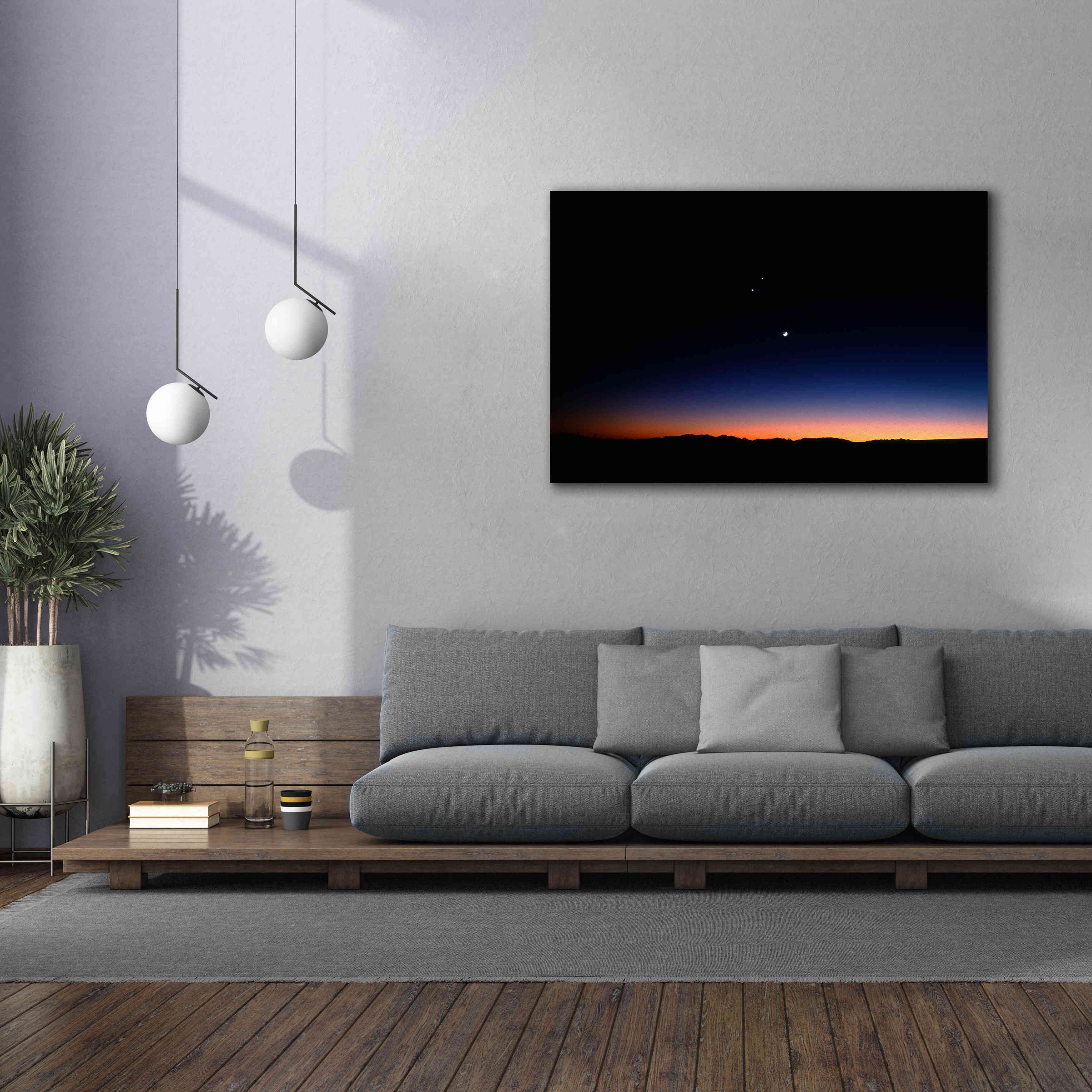 'Moon Planets' by Thomas Haney, Giclee Canvas Wall Art,60 x 40
