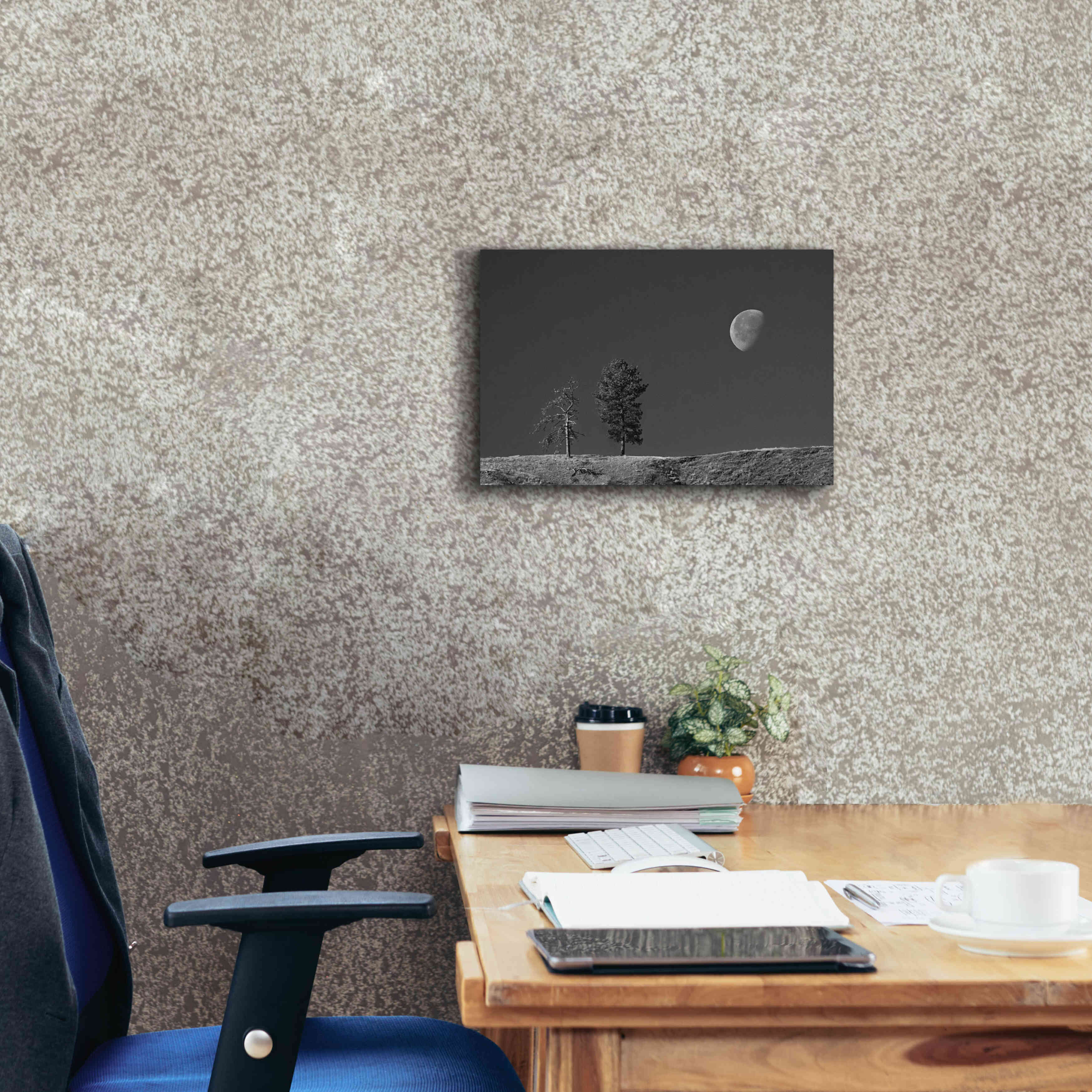 'Moon Trees Hill' by Thomas Haney, Giclee Canvas Wall Art,18 x 12