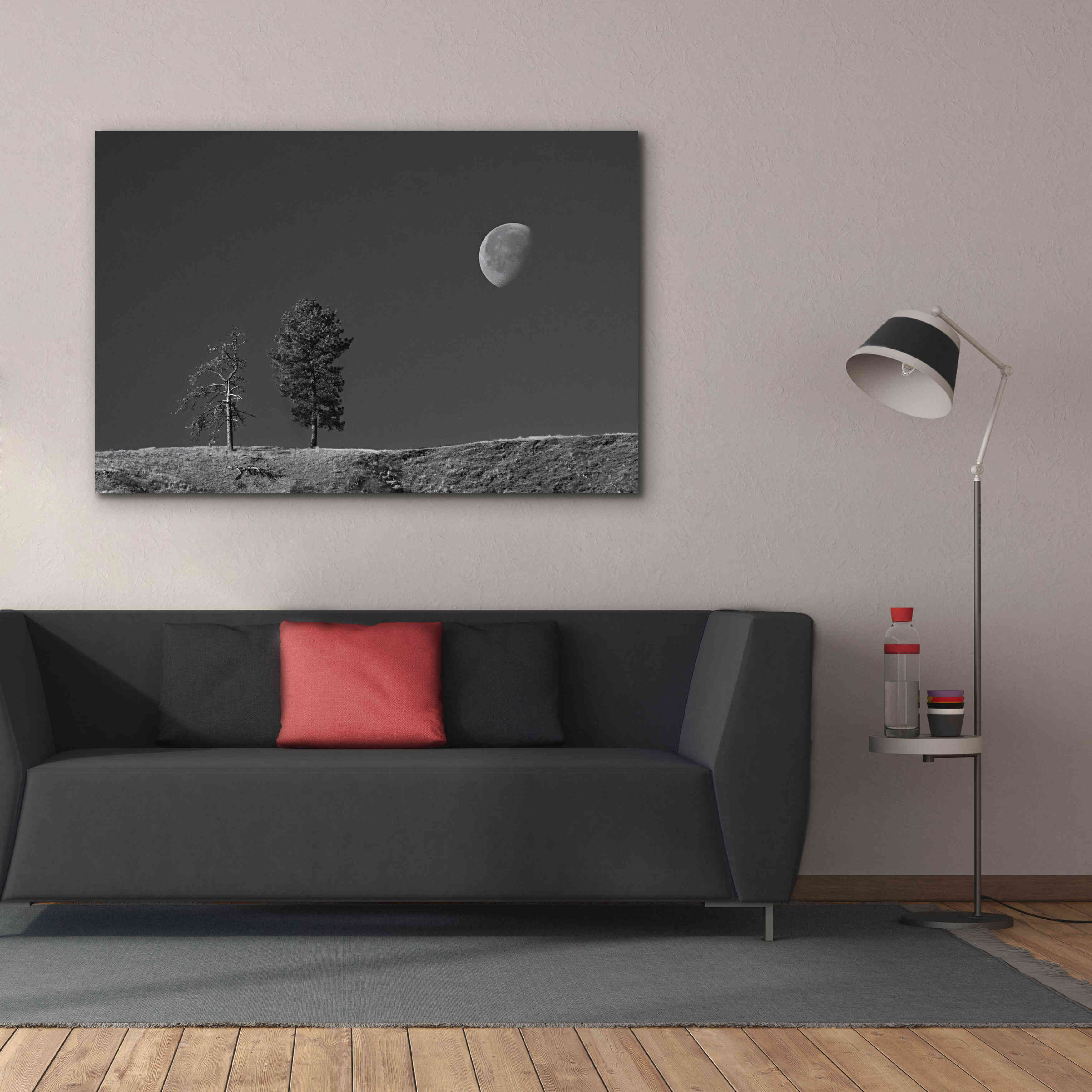 'Moon Trees Hill' by Thomas Haney, Giclee Canvas Wall Art,60 x 40