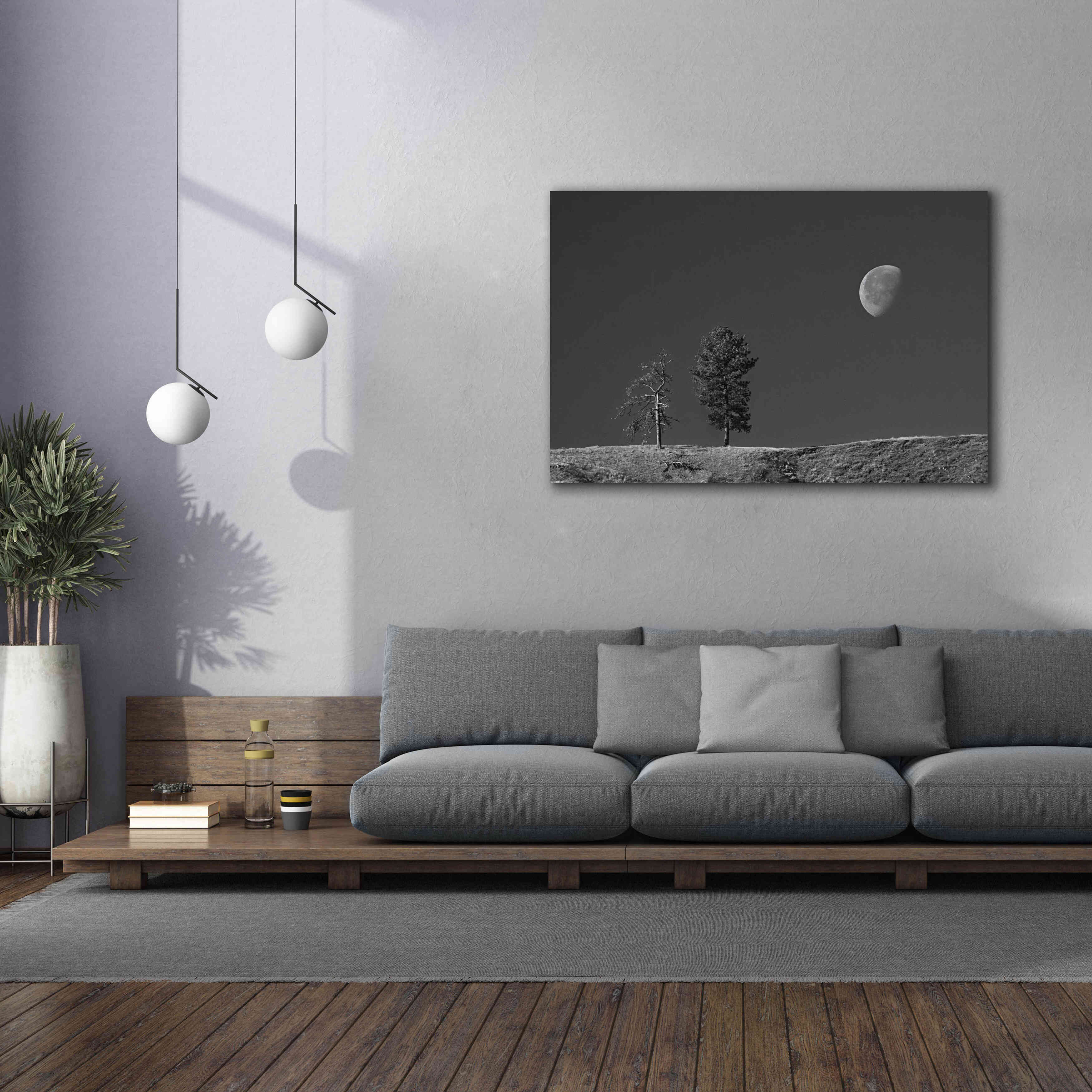 'Moon Trees Hill' by Thomas Haney, Giclee Canvas Wall Art,60 x 40