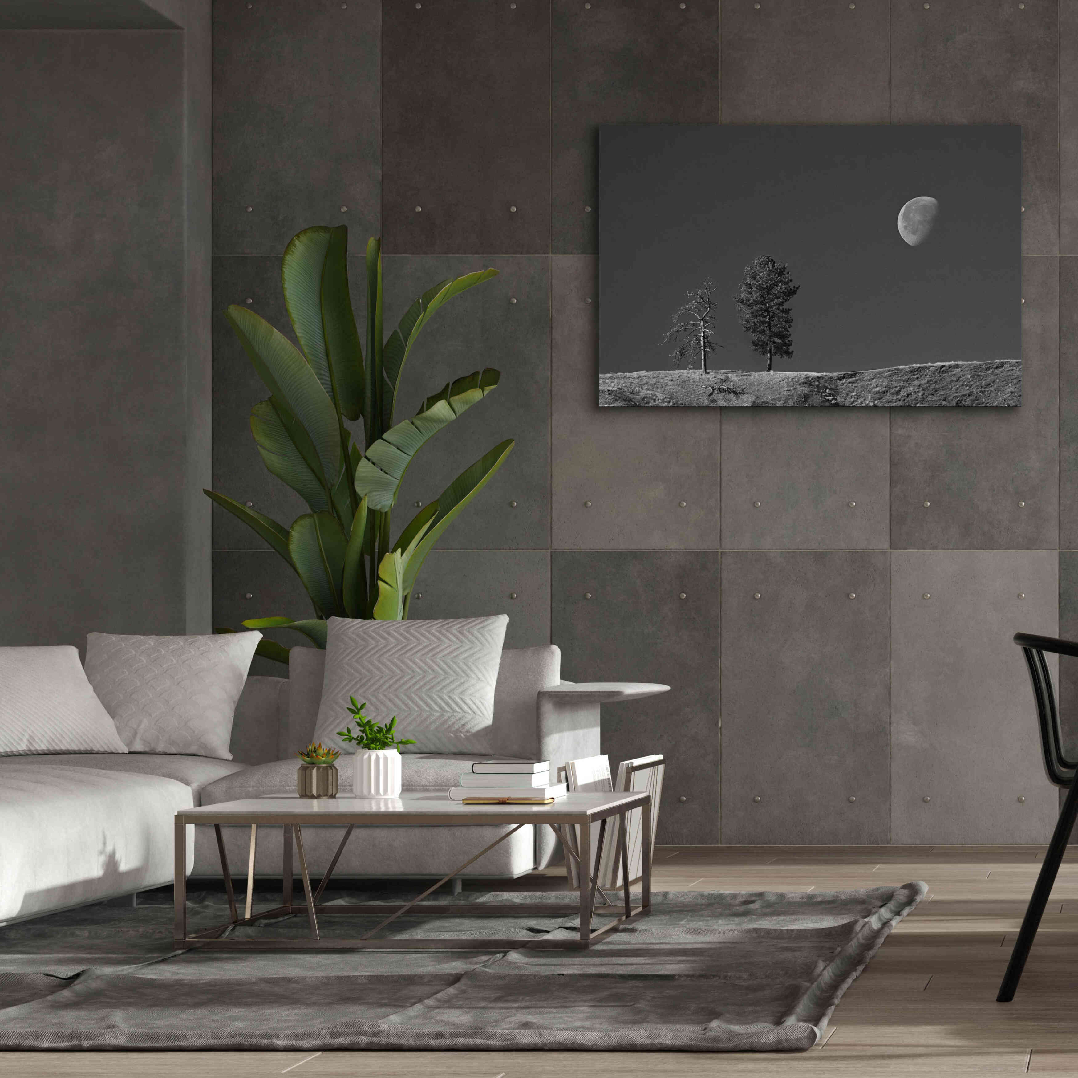 'Moon Trees Hill' by Thomas Haney, Giclee Canvas Wall Art,60 x 40