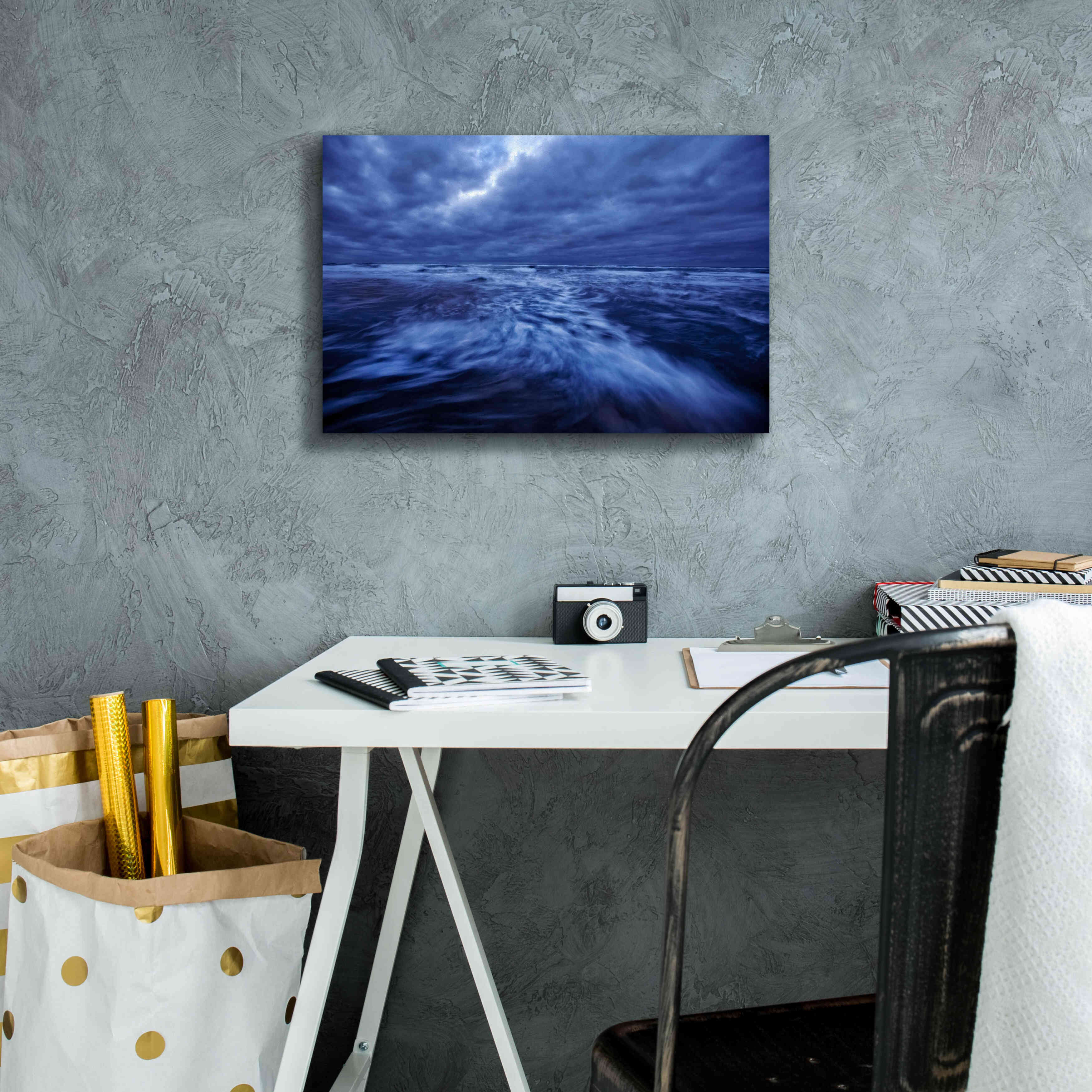 'Ocean Turmoil' by Thomas Haney, Giclee Canvas Wall Art,18 x 12