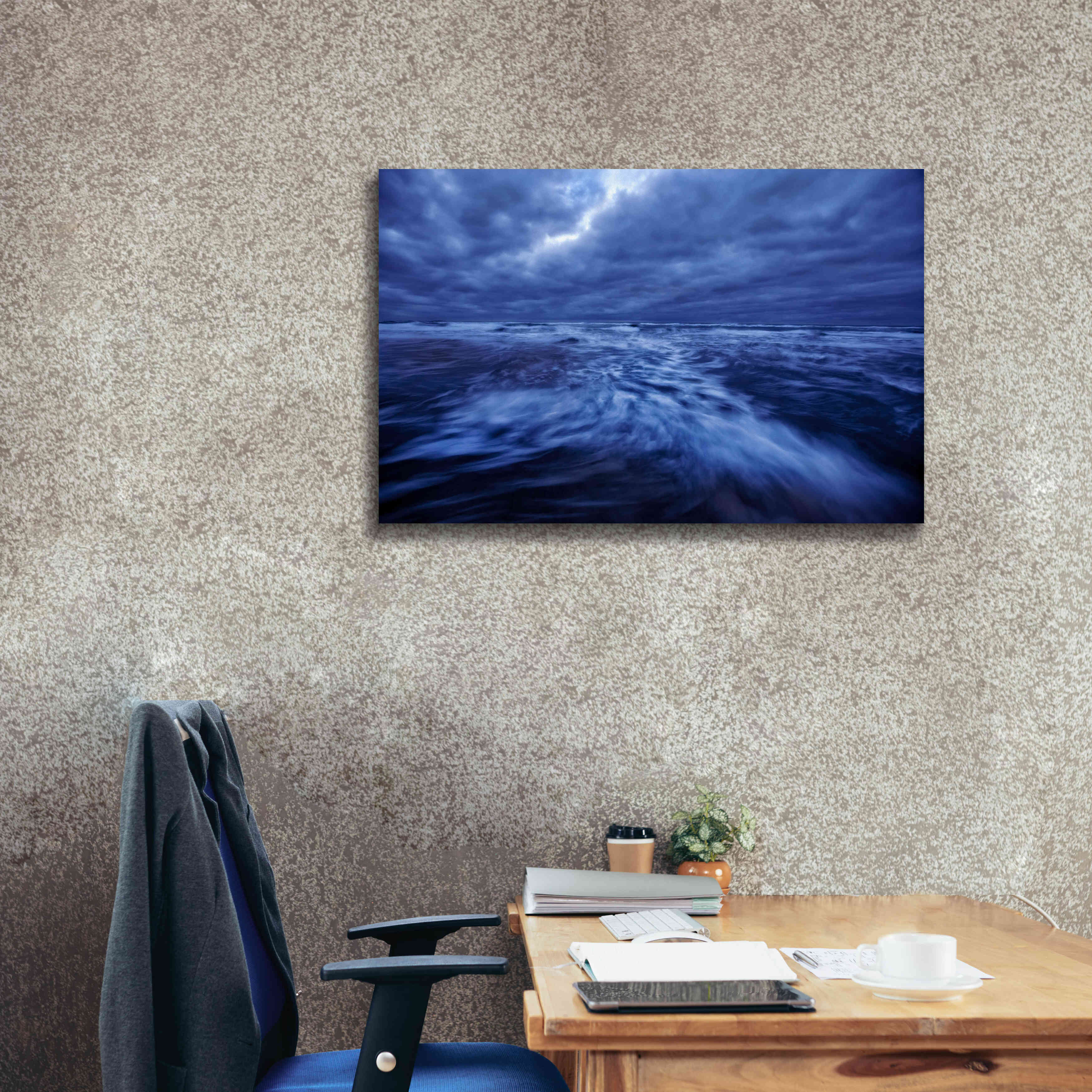 'Ocean Turmoil' by Thomas Haney, Giclee Canvas Wall Art,40 x 26