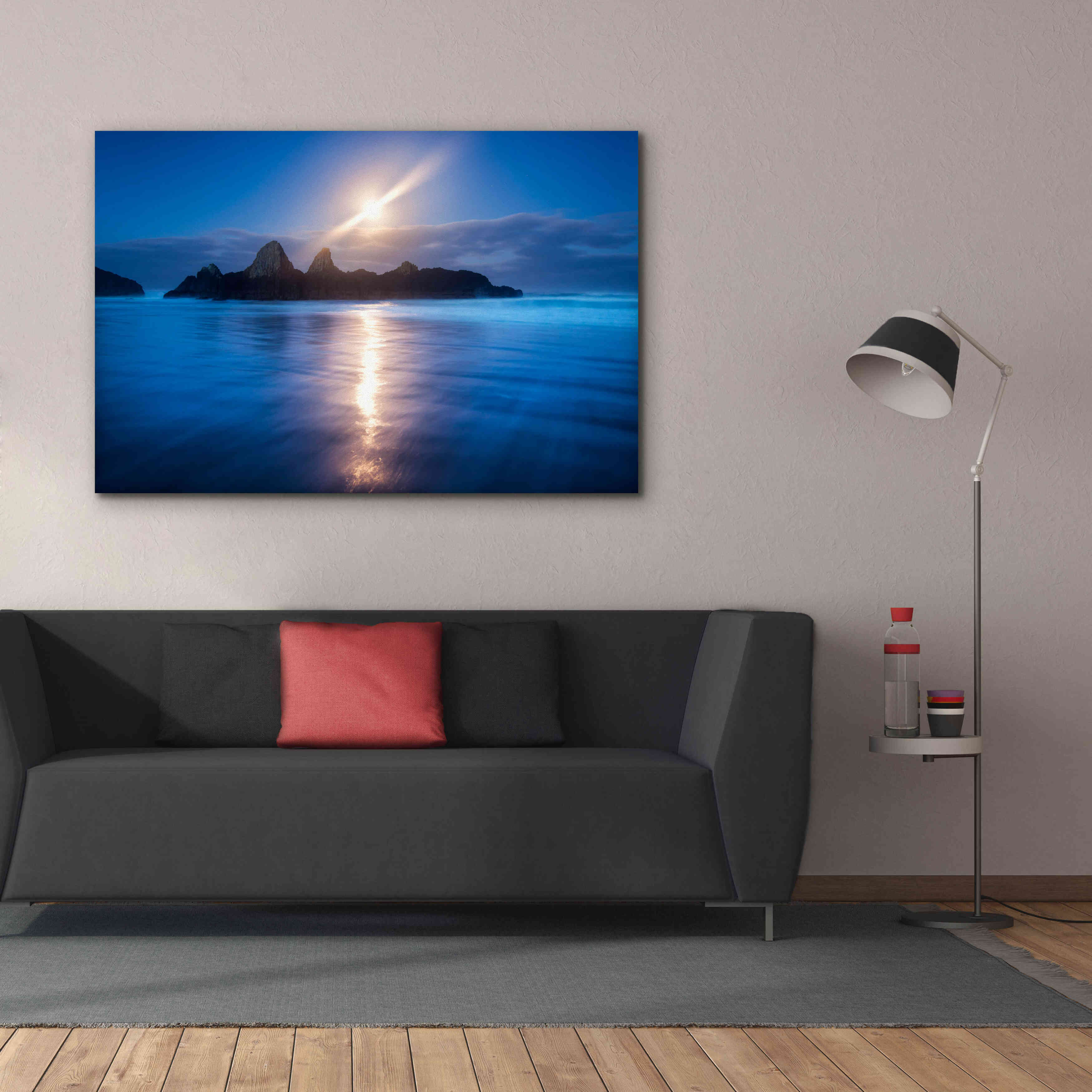 'Seal Rock Vert Moon Streak' by Thomas Haney, Giclee Canvas Wall Art,60 x 40