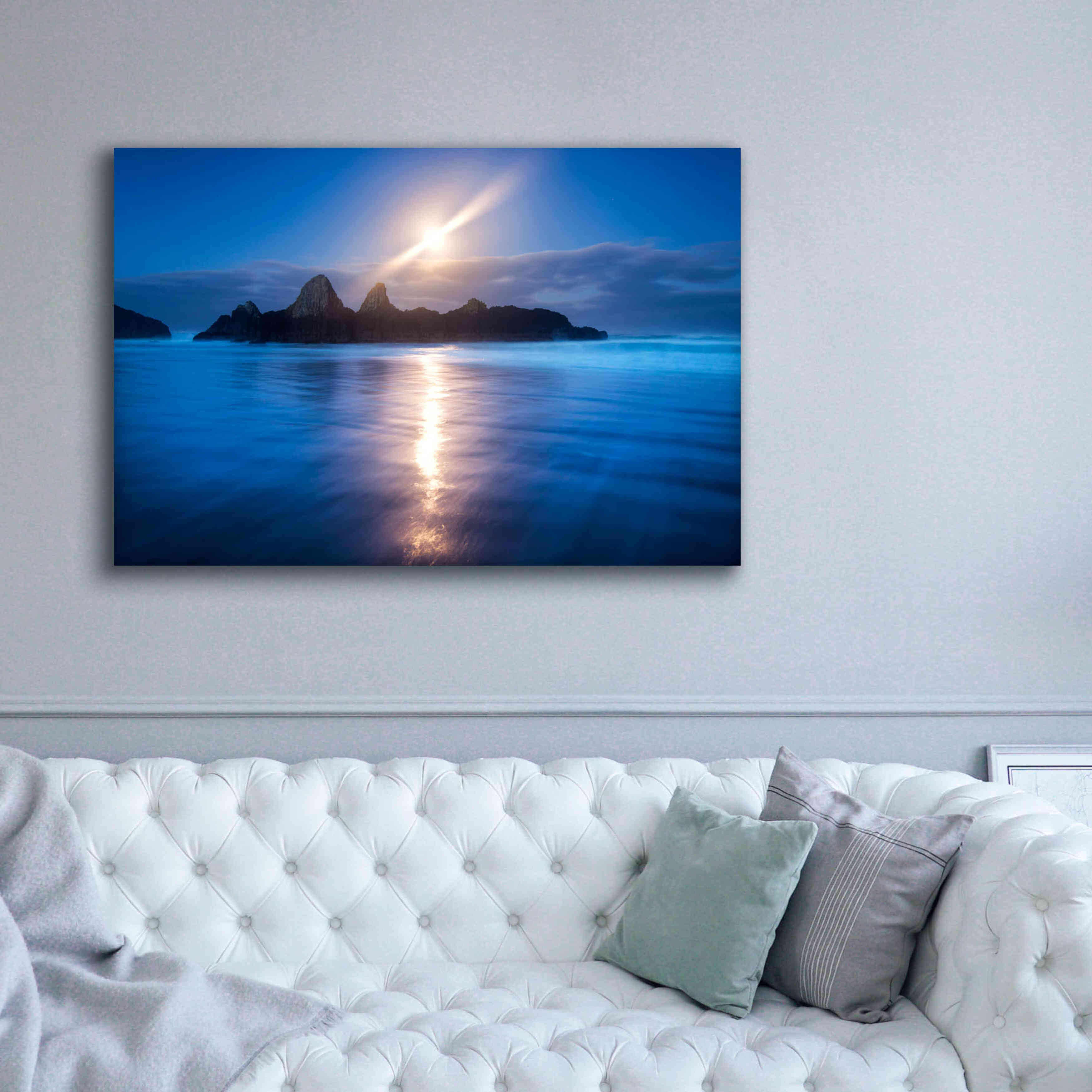 'Seal Rock Vert Moon Streak' by Thomas Haney, Giclee Canvas Wall Art,60 x 40