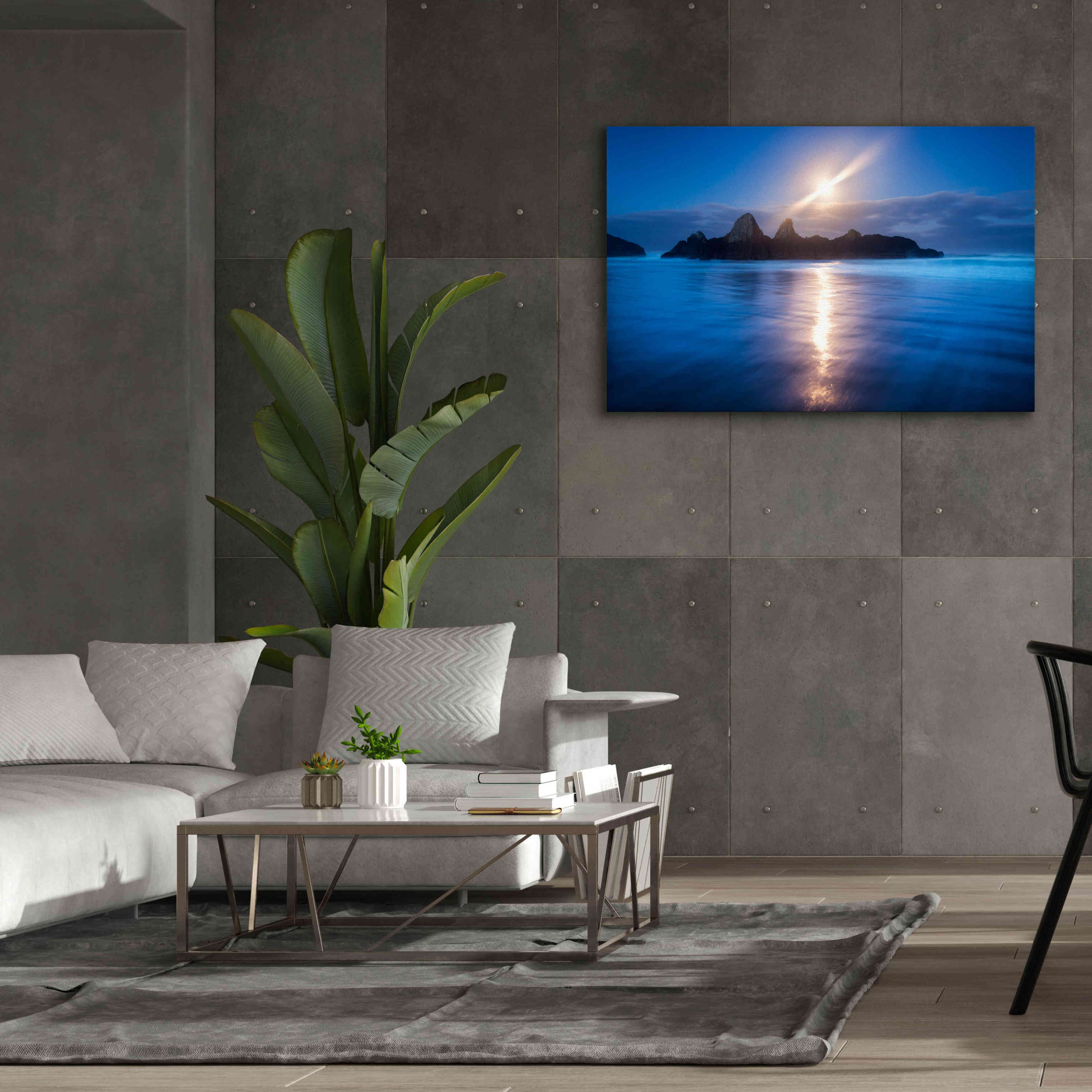 'Seal Rock Vert Moon Streak' by Thomas Haney, Giclee Canvas Wall Art,60 x 40