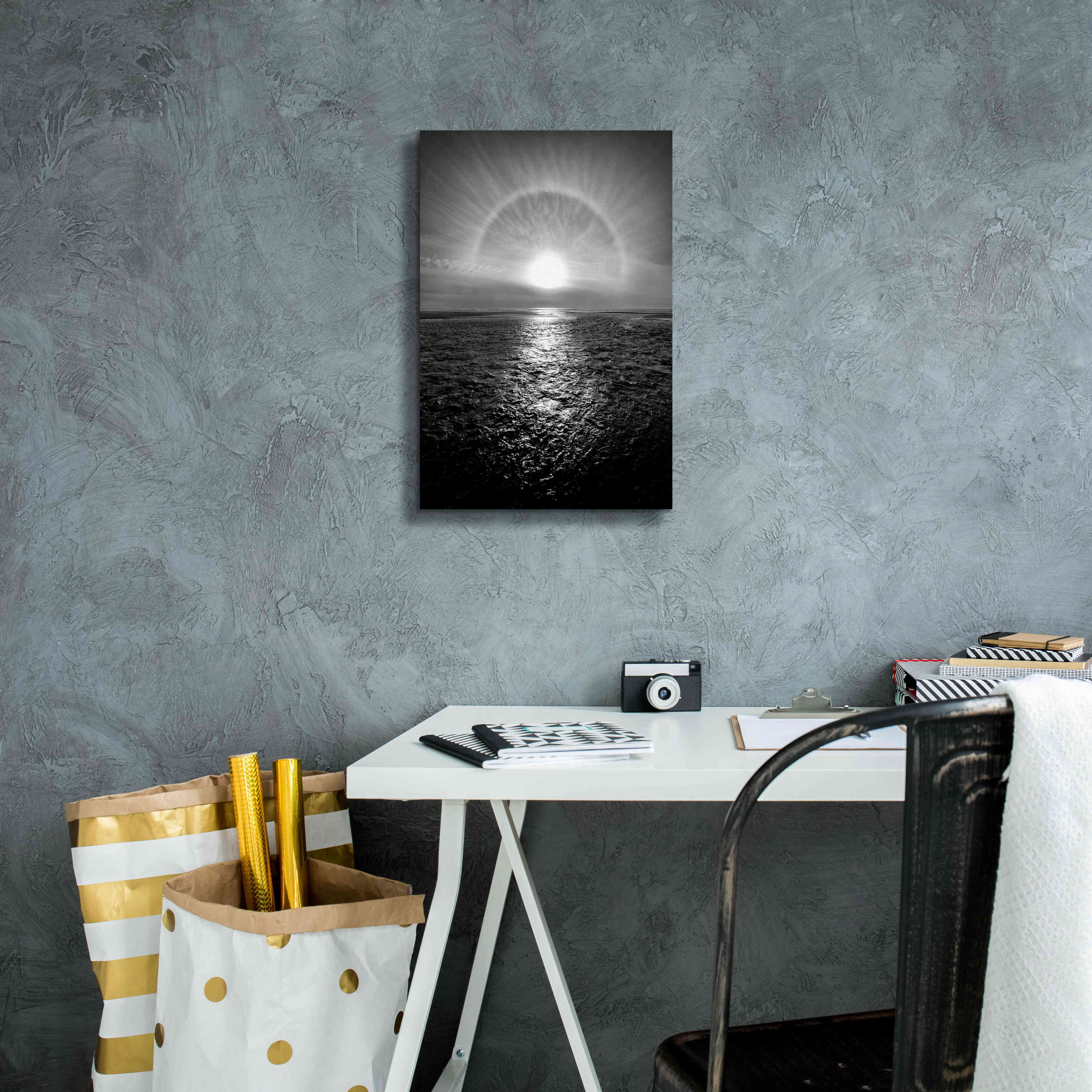 'Sun Halo Streak Silver' by Thomas Haney, Giclee Canvas Wall Art,12 x 18