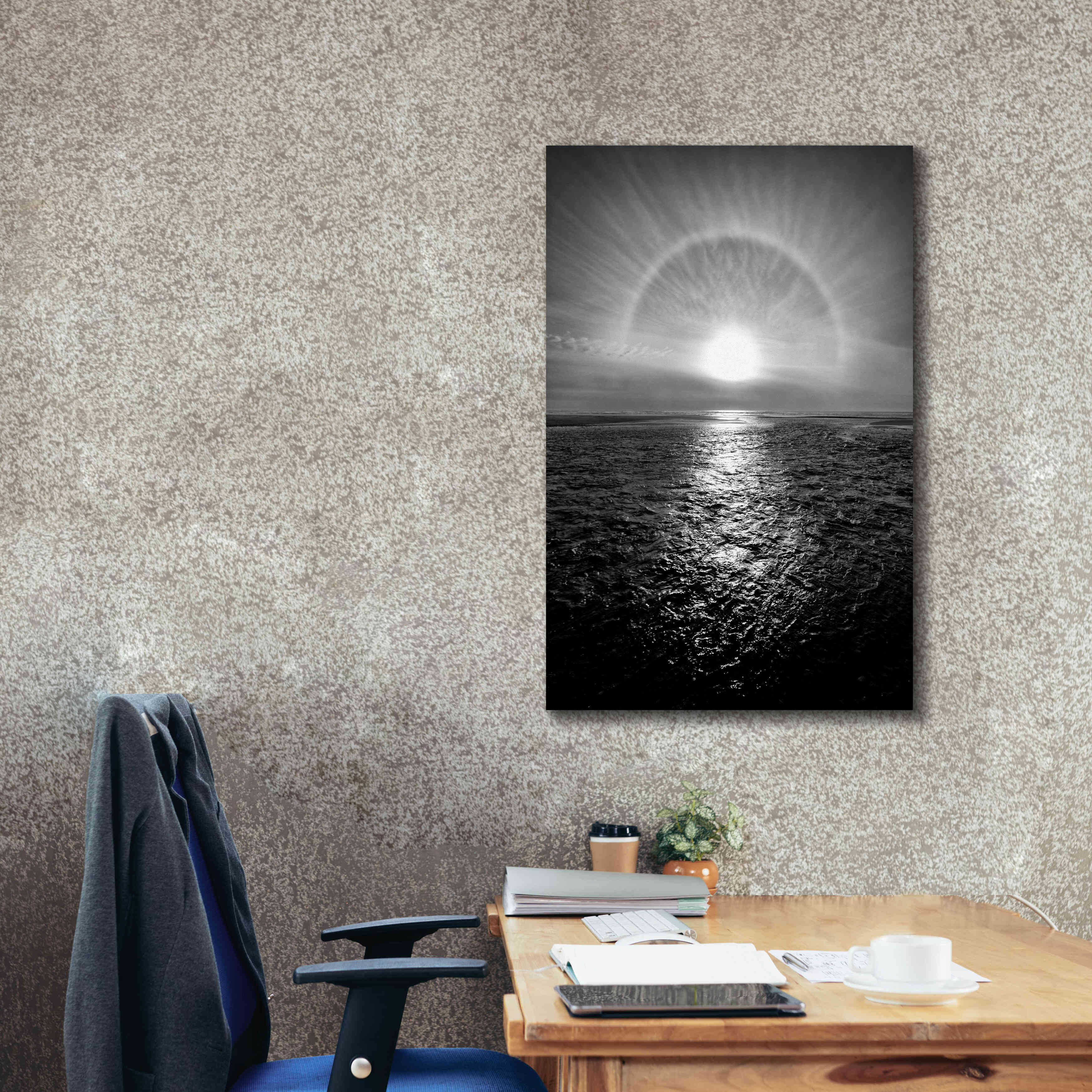 'Sun Halo Streak Silver' by Thomas Haney, Giclee Canvas Wall Art,26 x 40