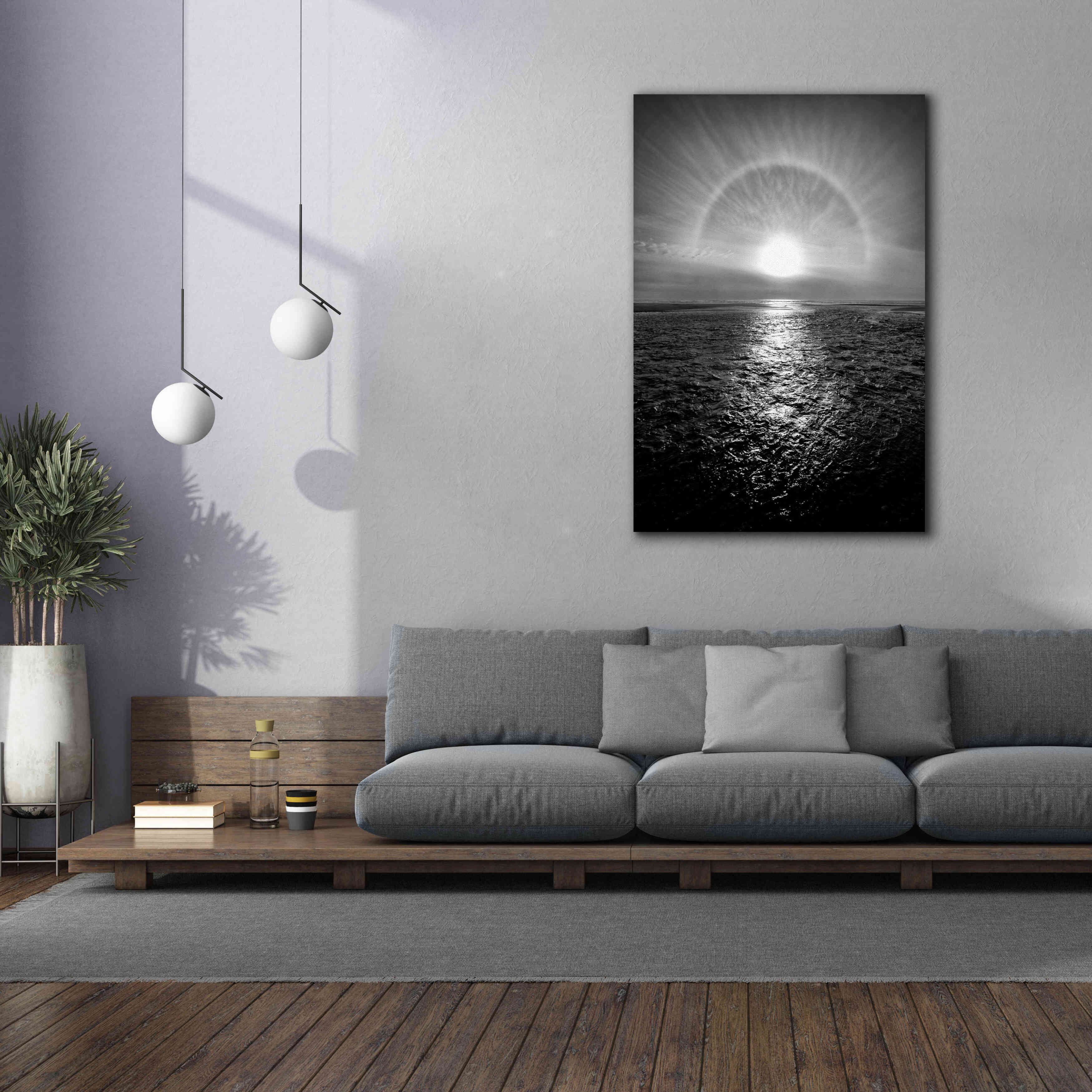 'Sun Halo Streak Silver' by Thomas Haney, Giclee Canvas Wall Art,40 x 60