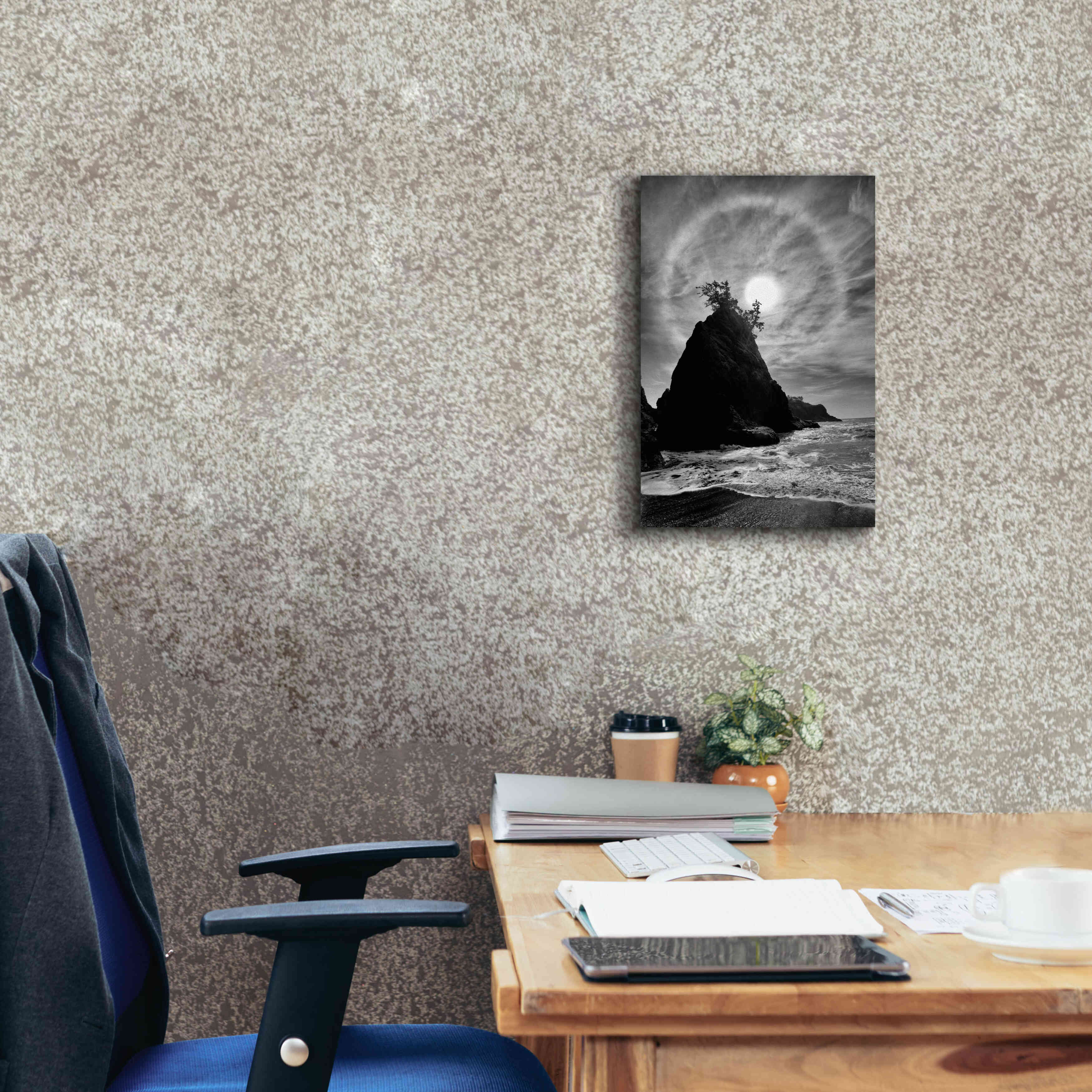 'Sun Halo 2 Proc B&W' by Thomas Haney, Giclee Canvas Wall Art,12 x 18