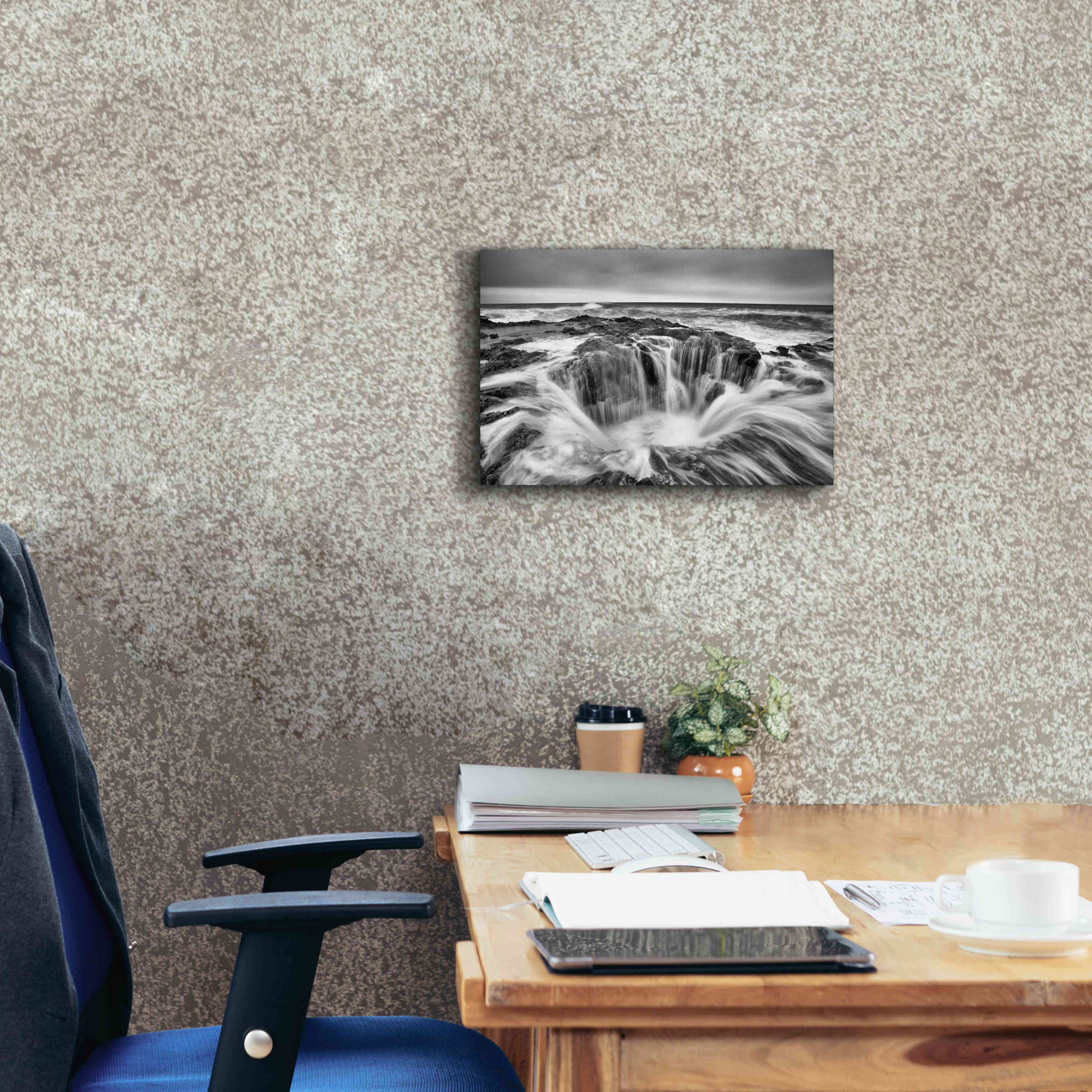 'Thors Well B&W' by Thomas Haney, Giclee Canvas Wall Art,18 x 12