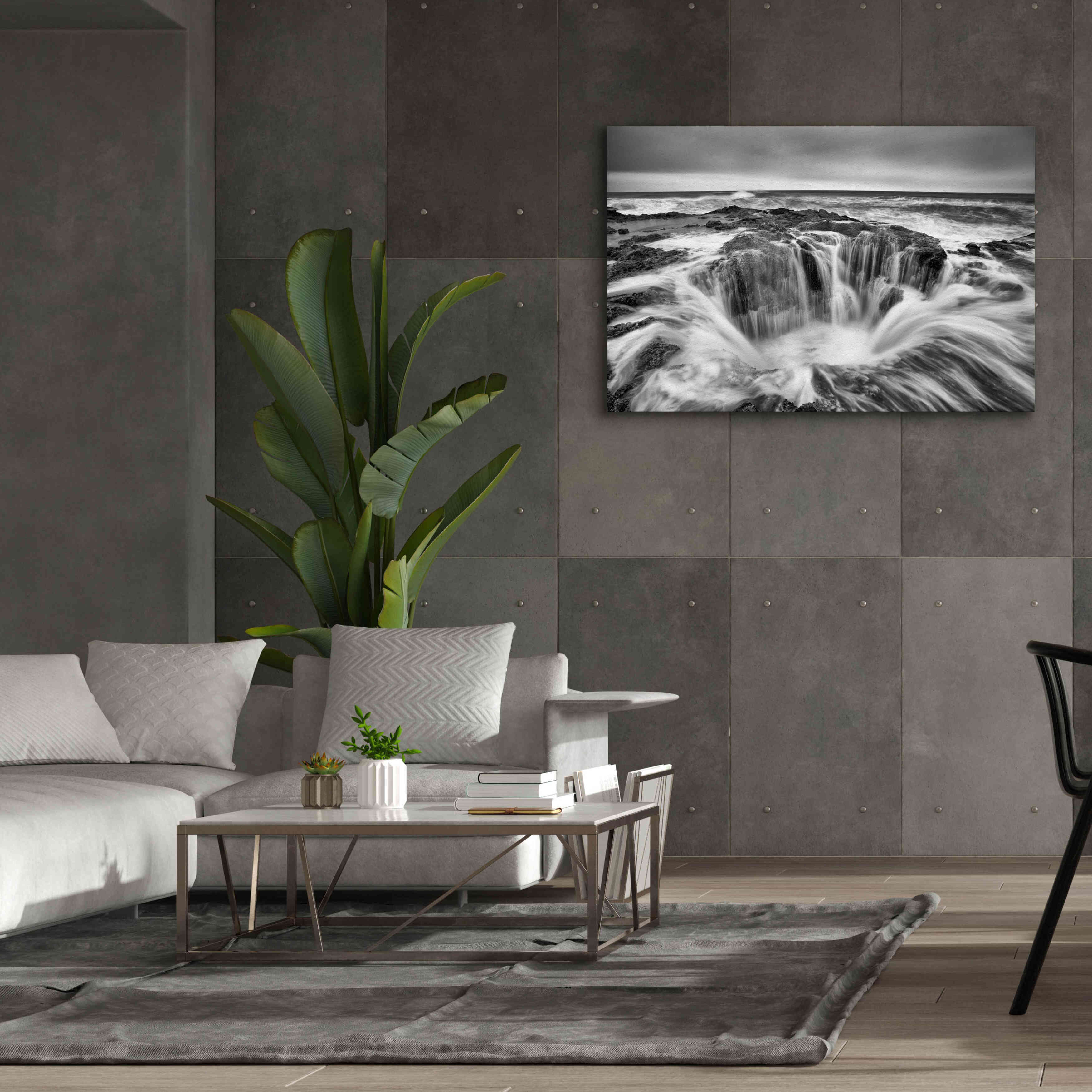 'Thors Well B&W' by Thomas Haney, Giclee Canvas Wall Art,60 x 40
