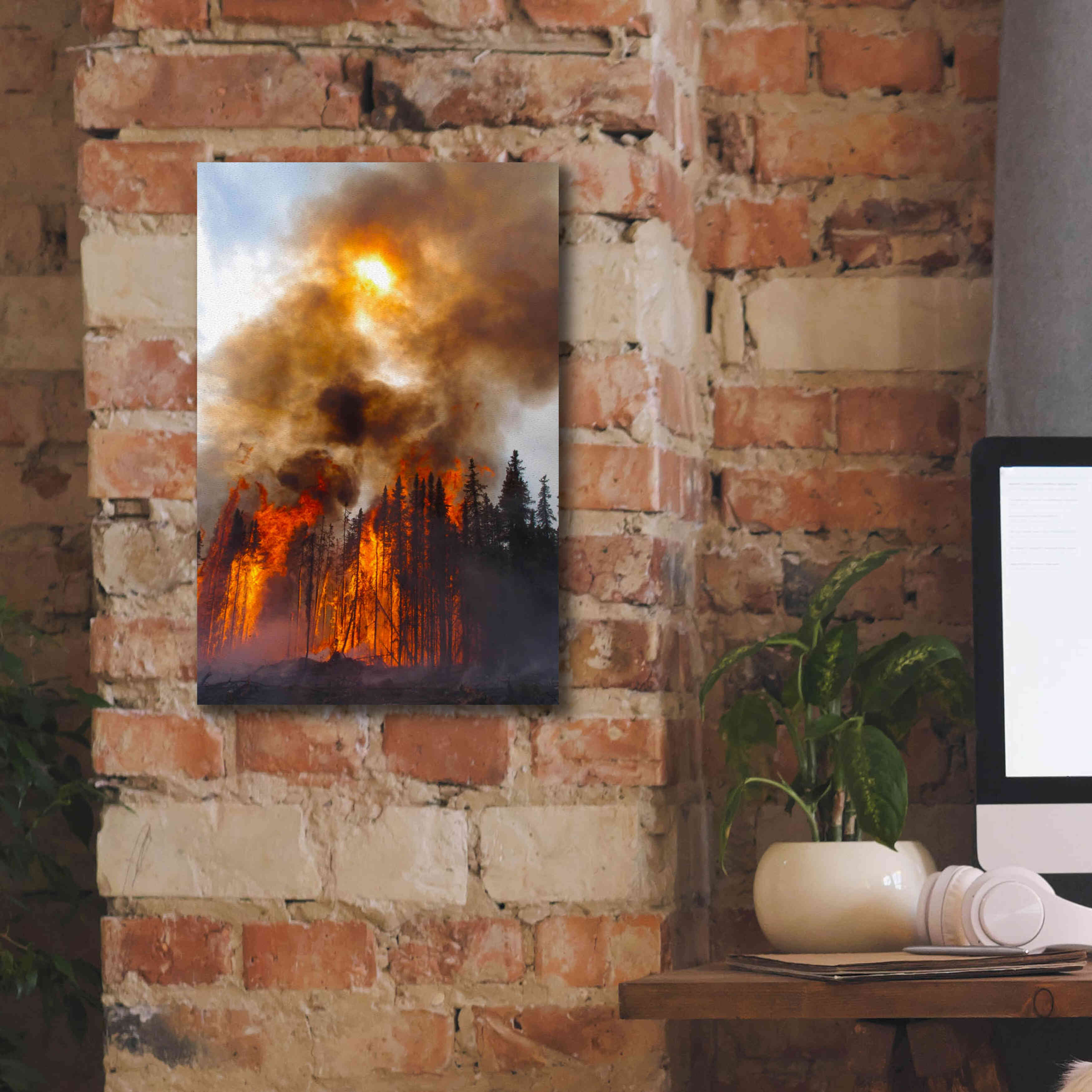 'Torching' by Thomas Haney, Giclee Canvas Wall Art,12 x 18