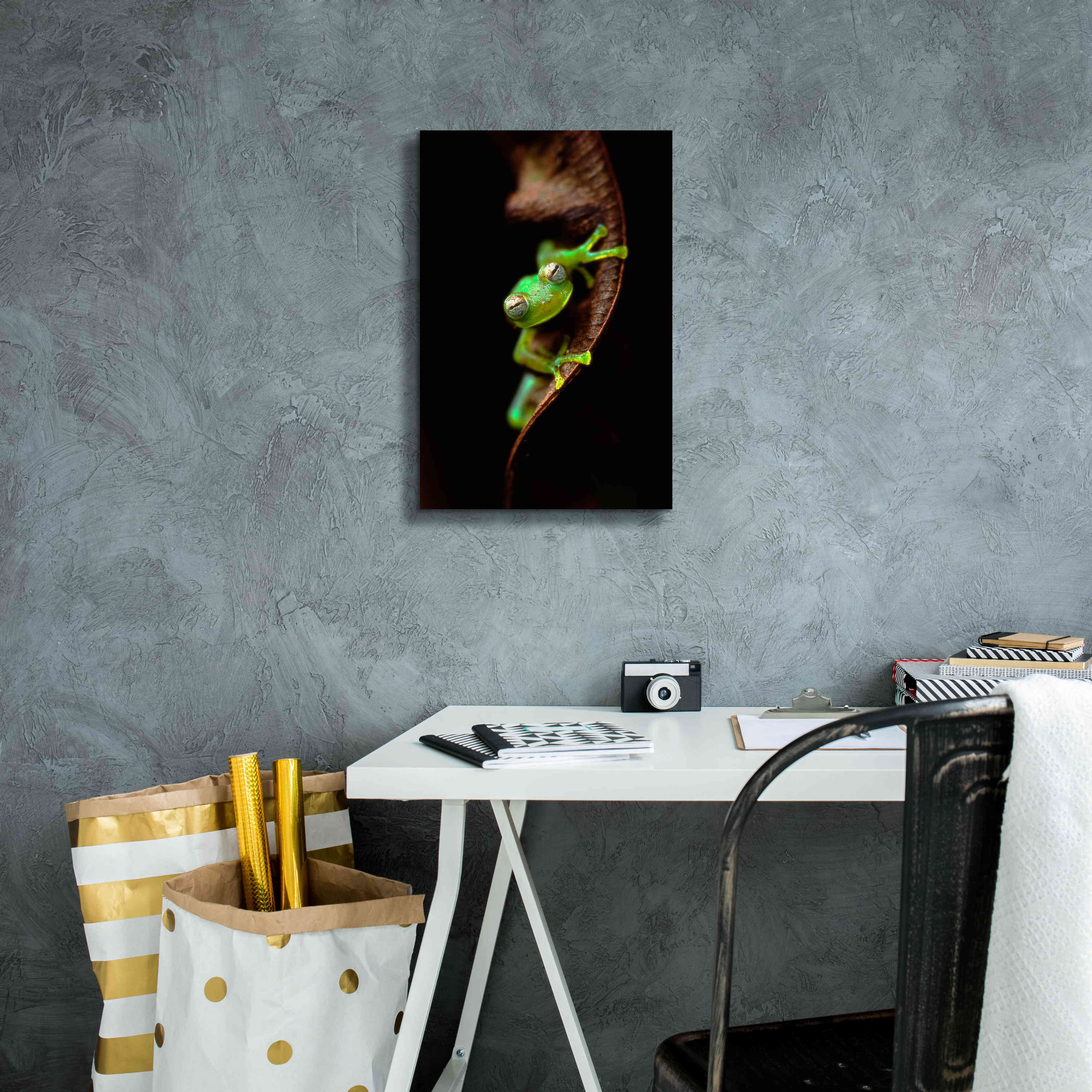'Frog Portrait' by Thomas Haney, Giclee Canvas Wall Art,12 x 18