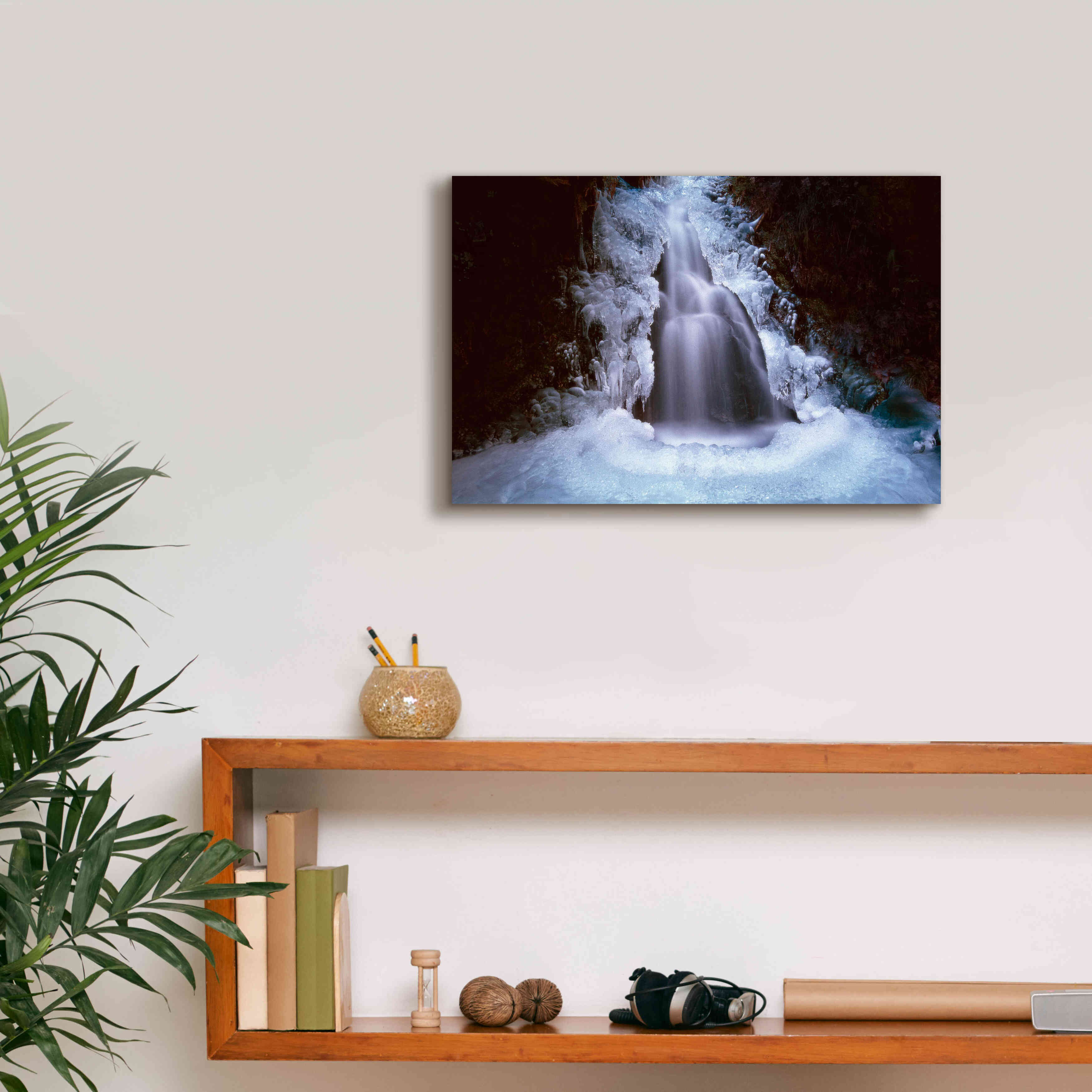 'Ice Fall 3' by Thomas Haney, Giclee Canvas Wall Art,18 x 12
