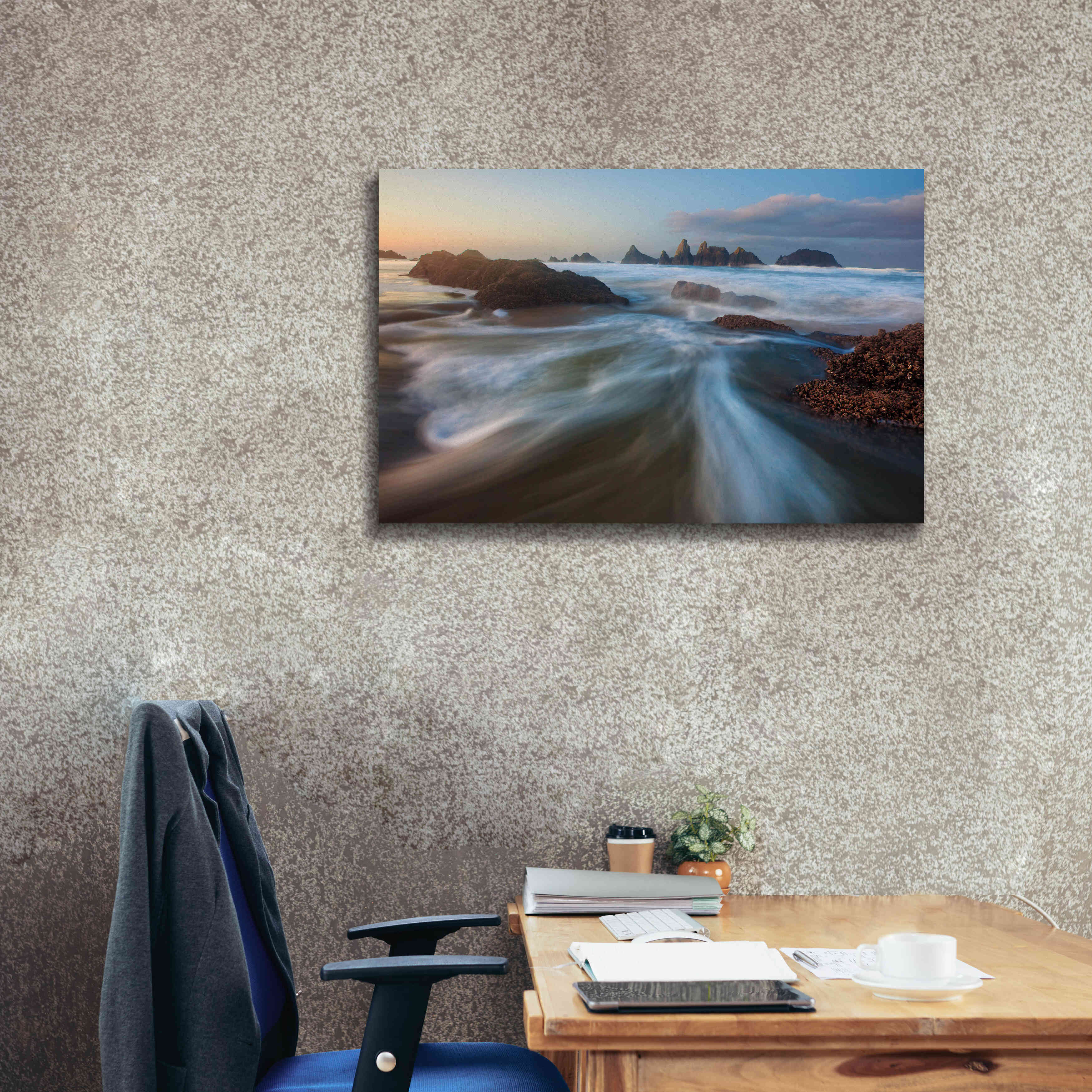 'Seal Rock Horiz Torrent' by Thomas Haney, Giclee Canvas Wall Art,40 x 26