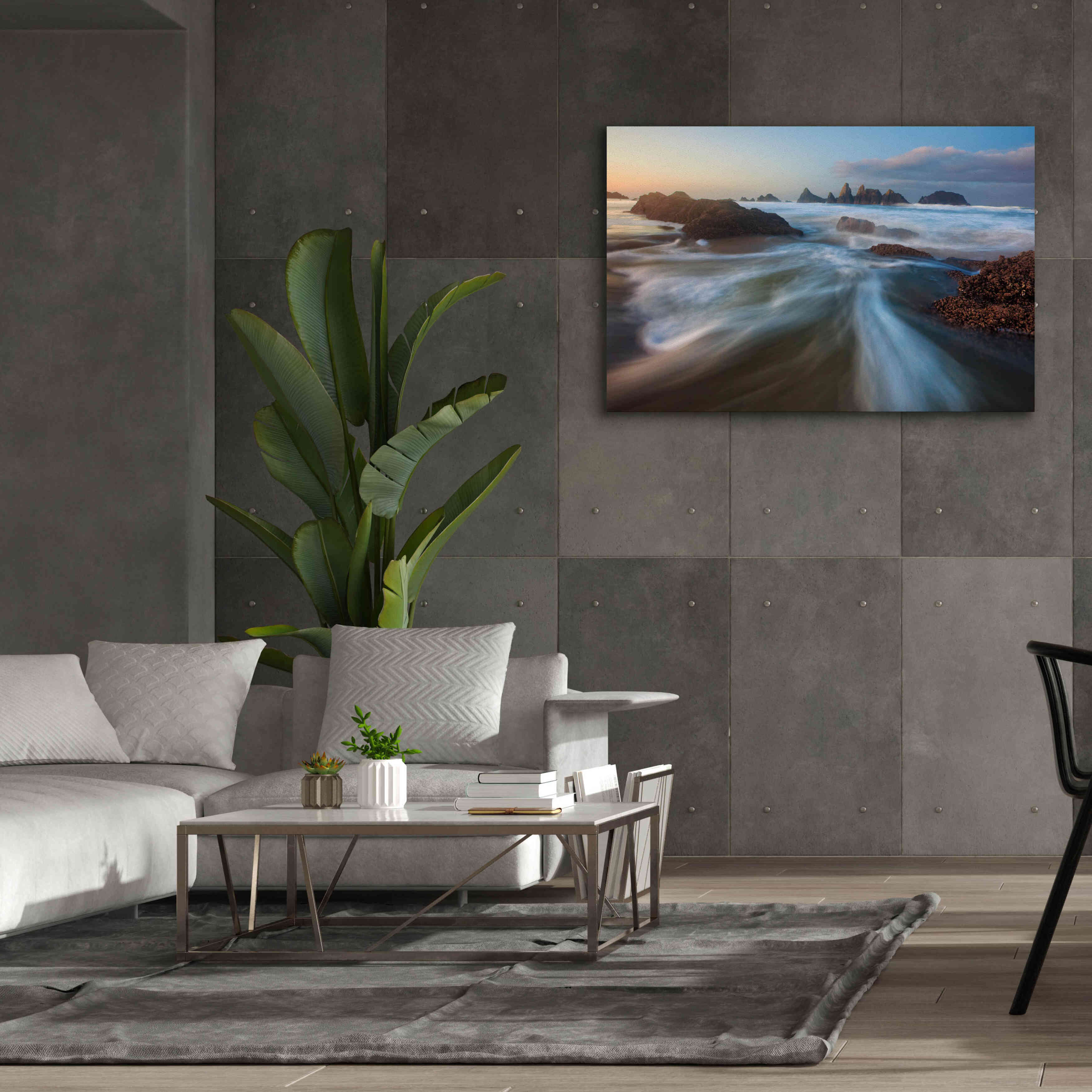 'Seal Rock Horiz Torrent' by Thomas Haney, Giclee Canvas Wall Art,60 x 40