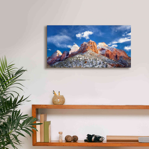 Image of 'Zion Mountain Clouds' by Thomas Haney, Giclee Canvas Wall Art,24 x 12