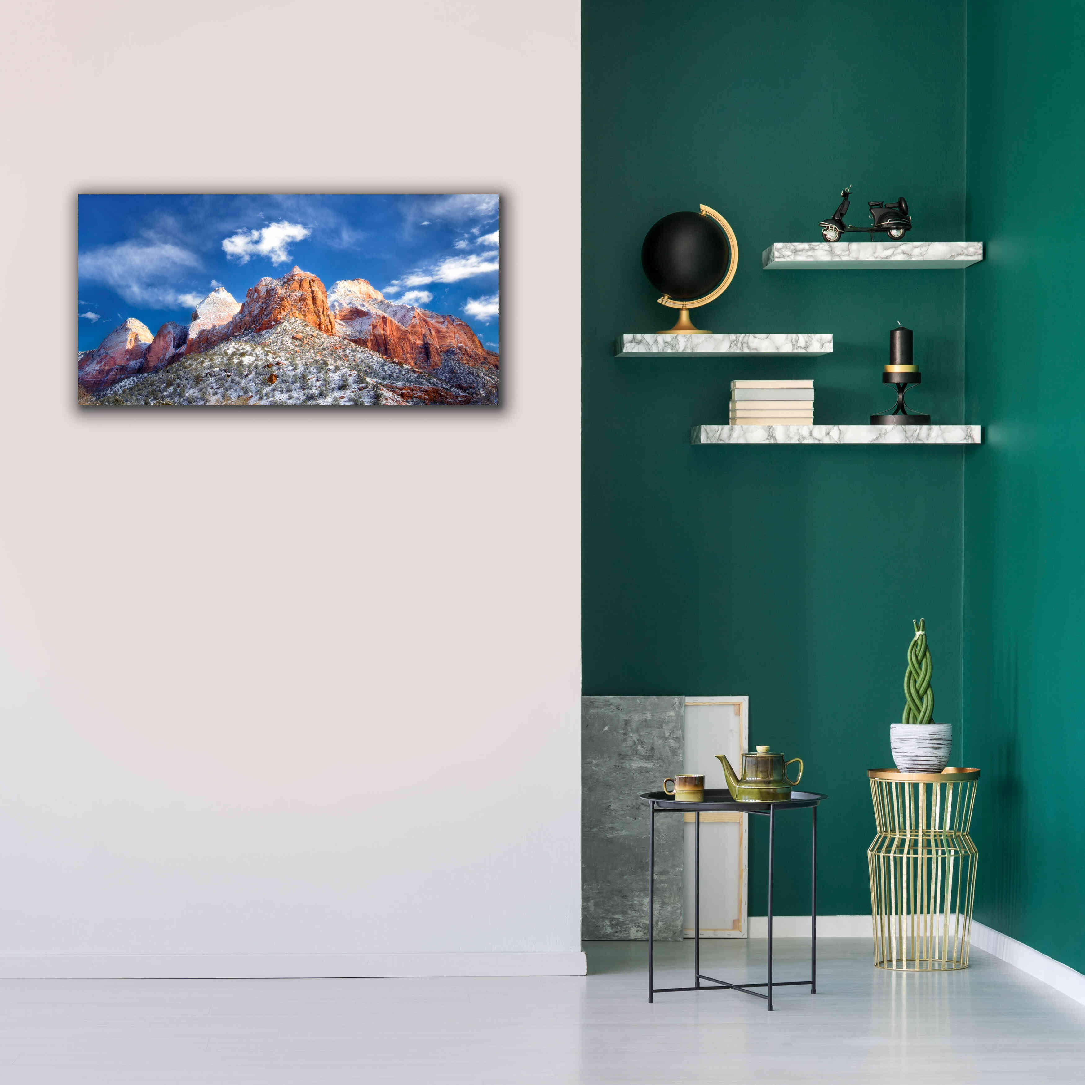 'Zion Mountain Clouds' by Thomas Haney, Giclee Canvas Wall Art,40 x 20