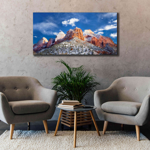 Image of 'Zion Mountain Clouds' by Thomas Haney, Giclee Canvas Wall Art,60 x 30
