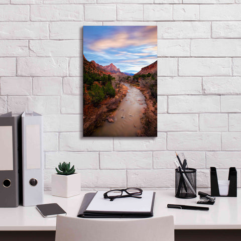 Image of 'Zion River Vert' by Thomas Haney, Giclee Canvas Wall Art,12 x 18