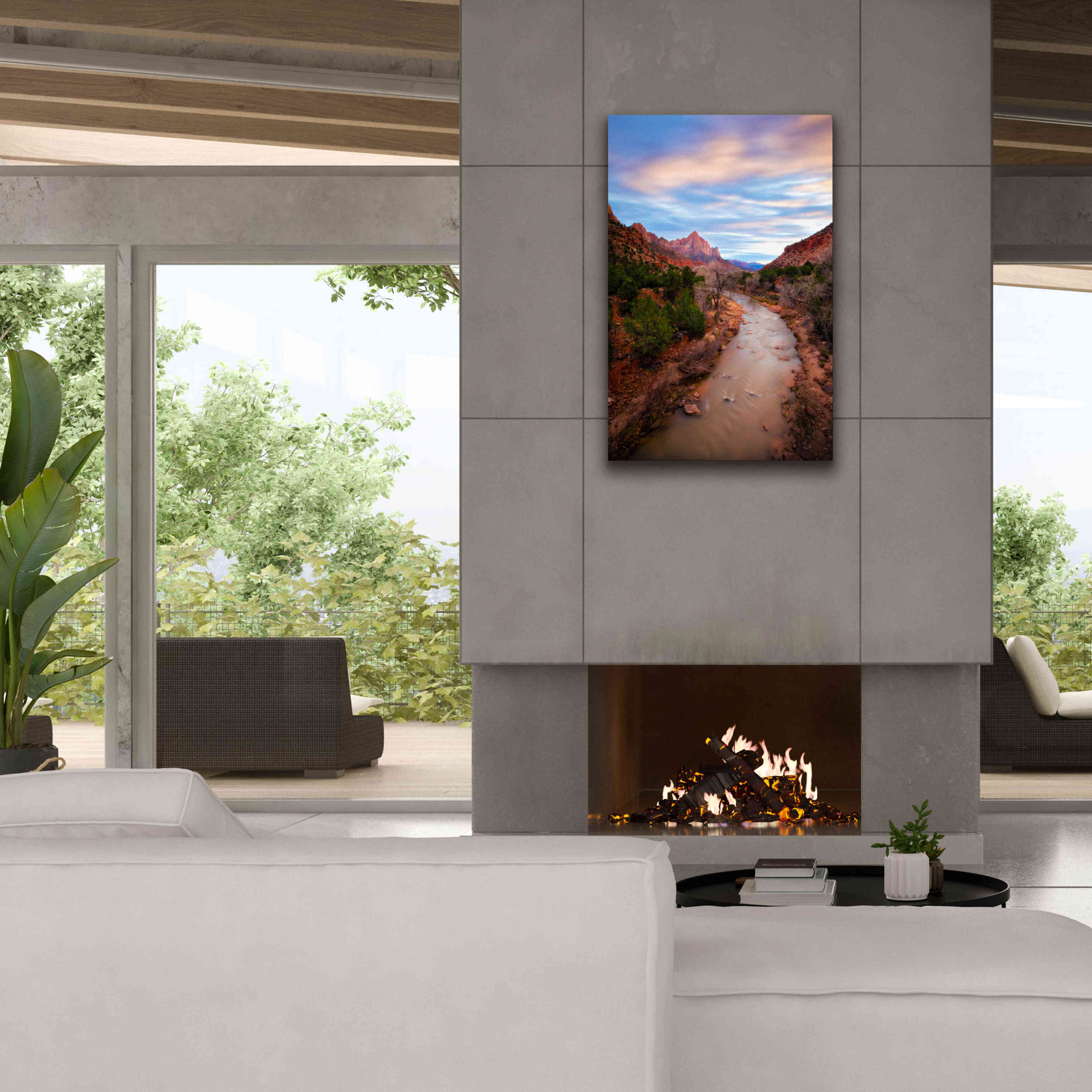 'Zion River Vert' by Thomas Haney, Giclee Canvas Wall Art,26 x 40