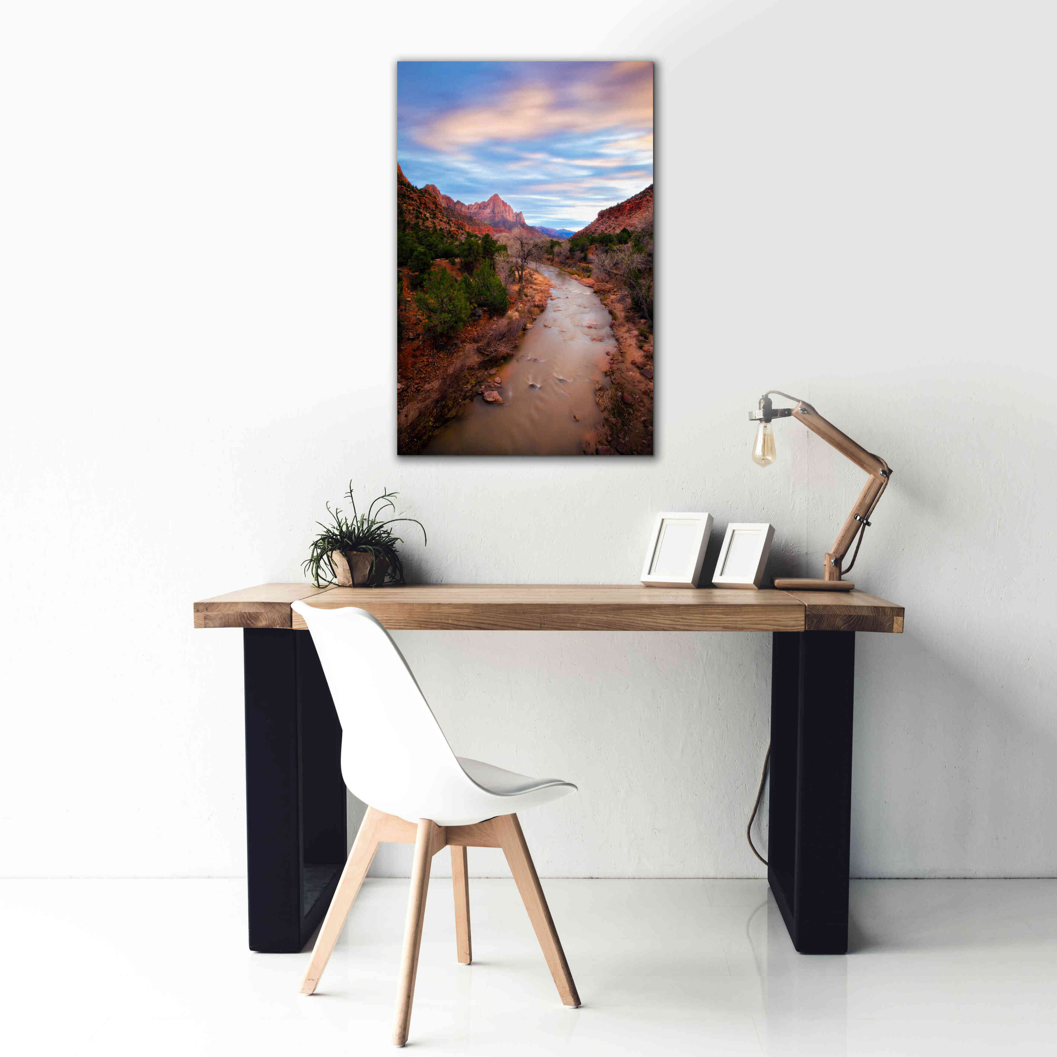 'Zion River Vert' by Thomas Haney, Giclee Canvas Wall Art,26 x 40