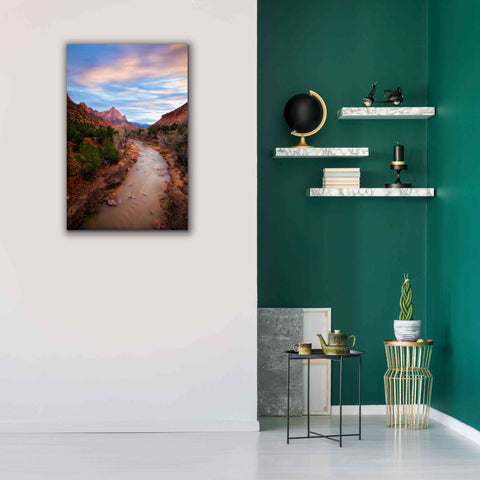 Image of 'Zion River Vert' by Thomas Haney, Giclee Canvas Wall Art,26 x 40